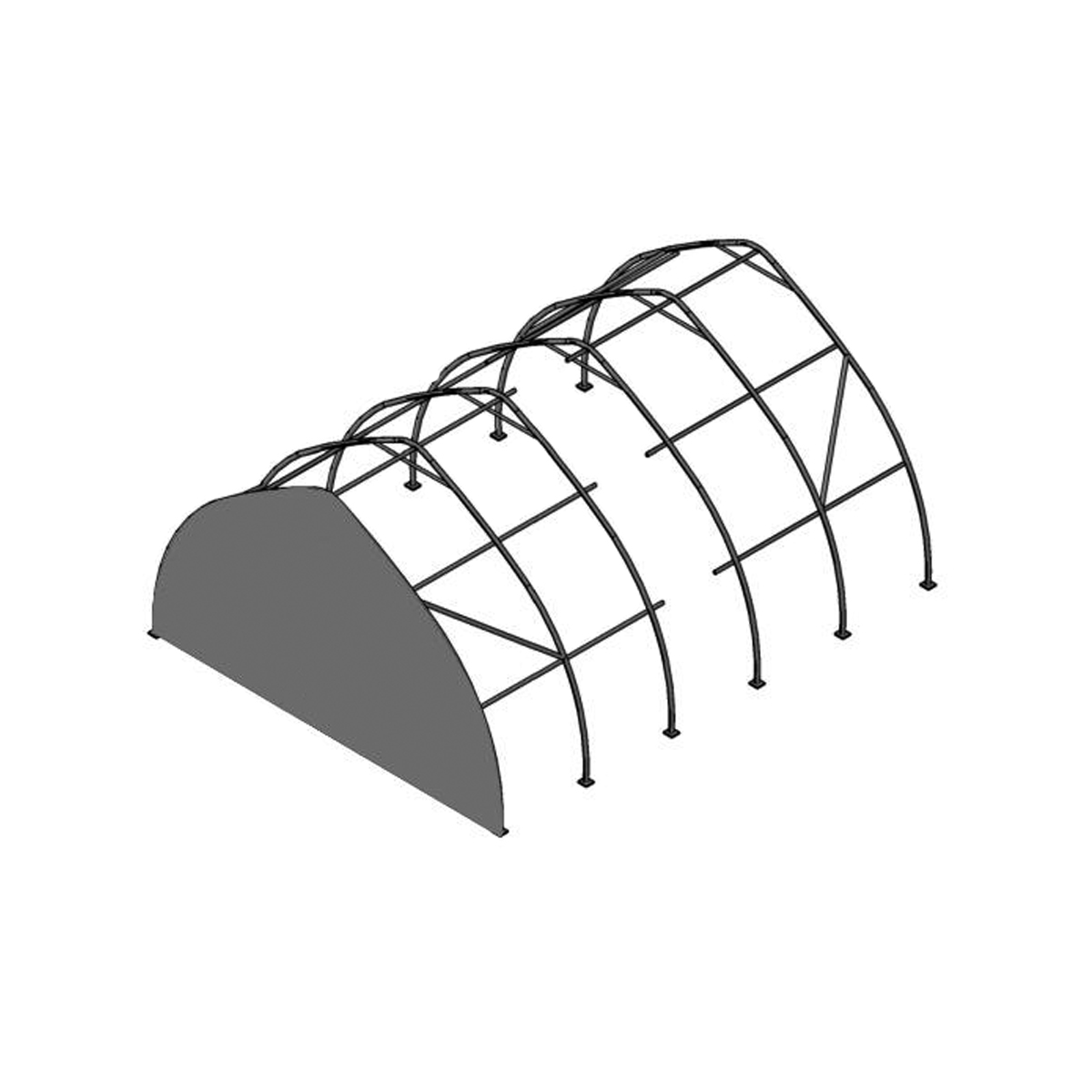 Hala industriala latime 6.1m, lungime 12.2m, inaltime 3.66m din PVC - imagine 3
