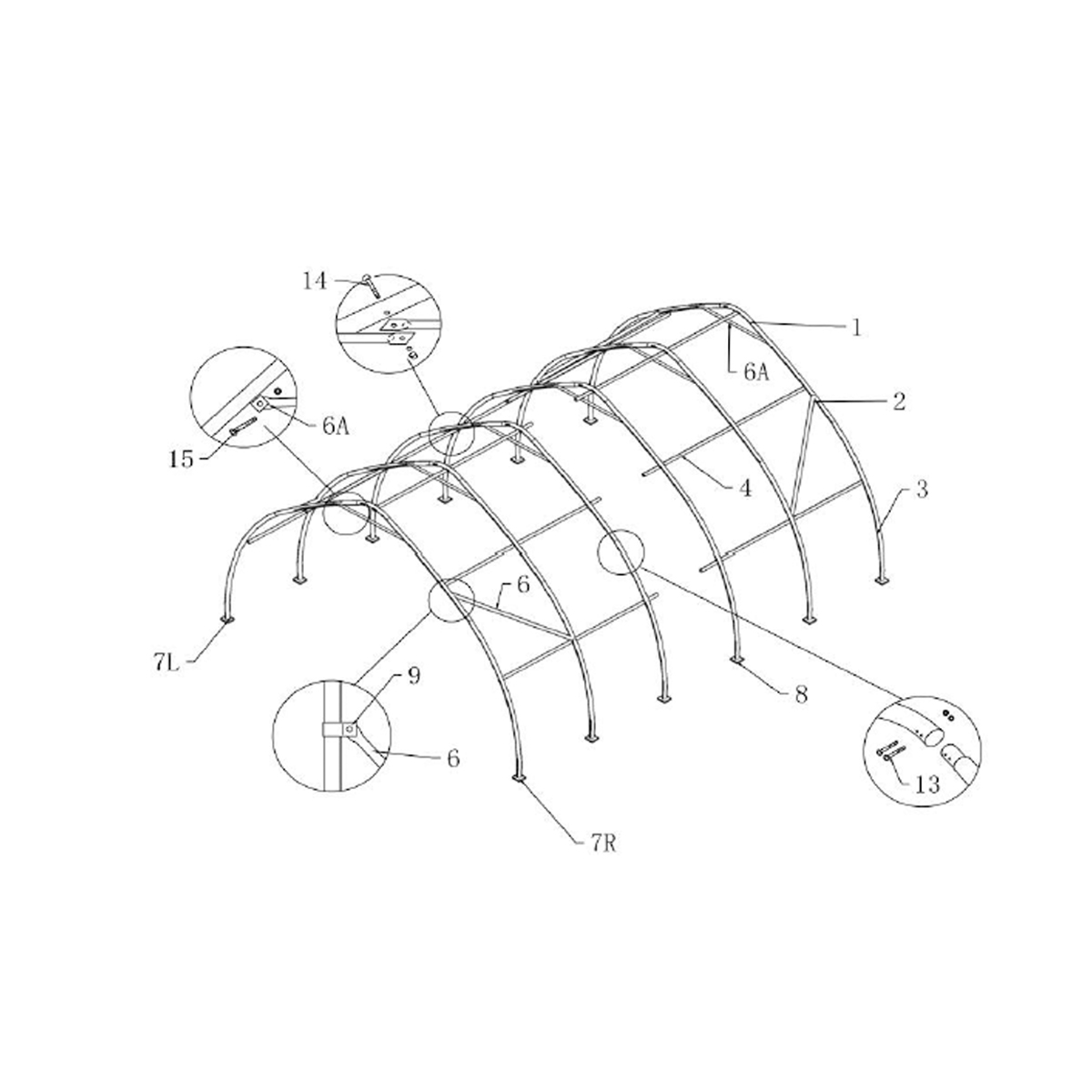 Hala industriala latime 6.1m, lungime 9.15m, inaltime 3.66m din PVC - imagine 2