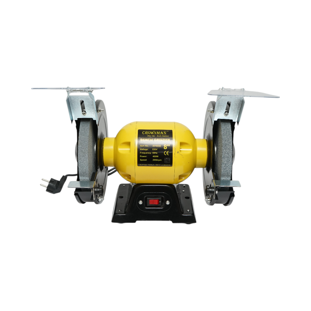Polizor de banc 400W, 220V disc abraziv 200x20x16mm, viteza rotatie 2950rpm Crownman - imagine 3