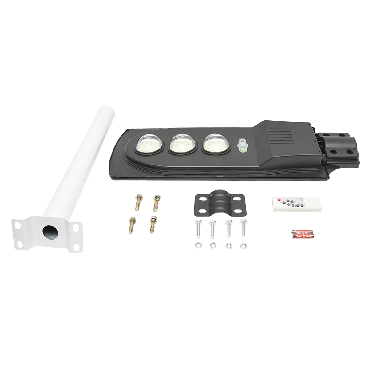 Lampa solara LED iluminat stradal 150W, 6500K, IP65 cu panou solar senzor de miscare si prindere pe stalp Breckner Germany - imagine 5