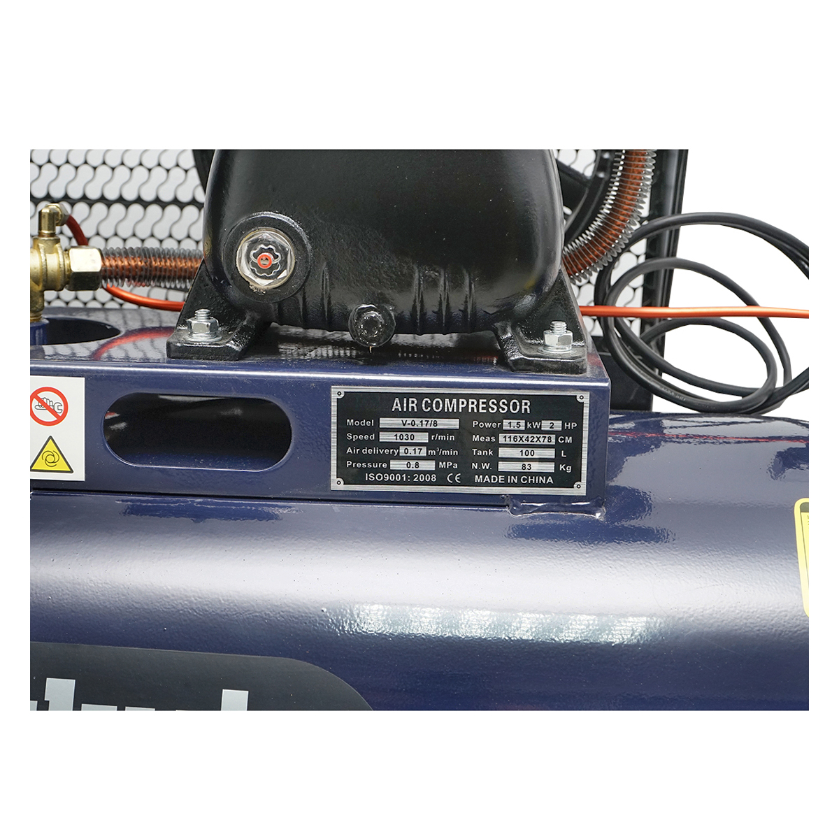 Compresor aer 1.5Kw 2Cp 220V butelie 100L Makute - imagine 5