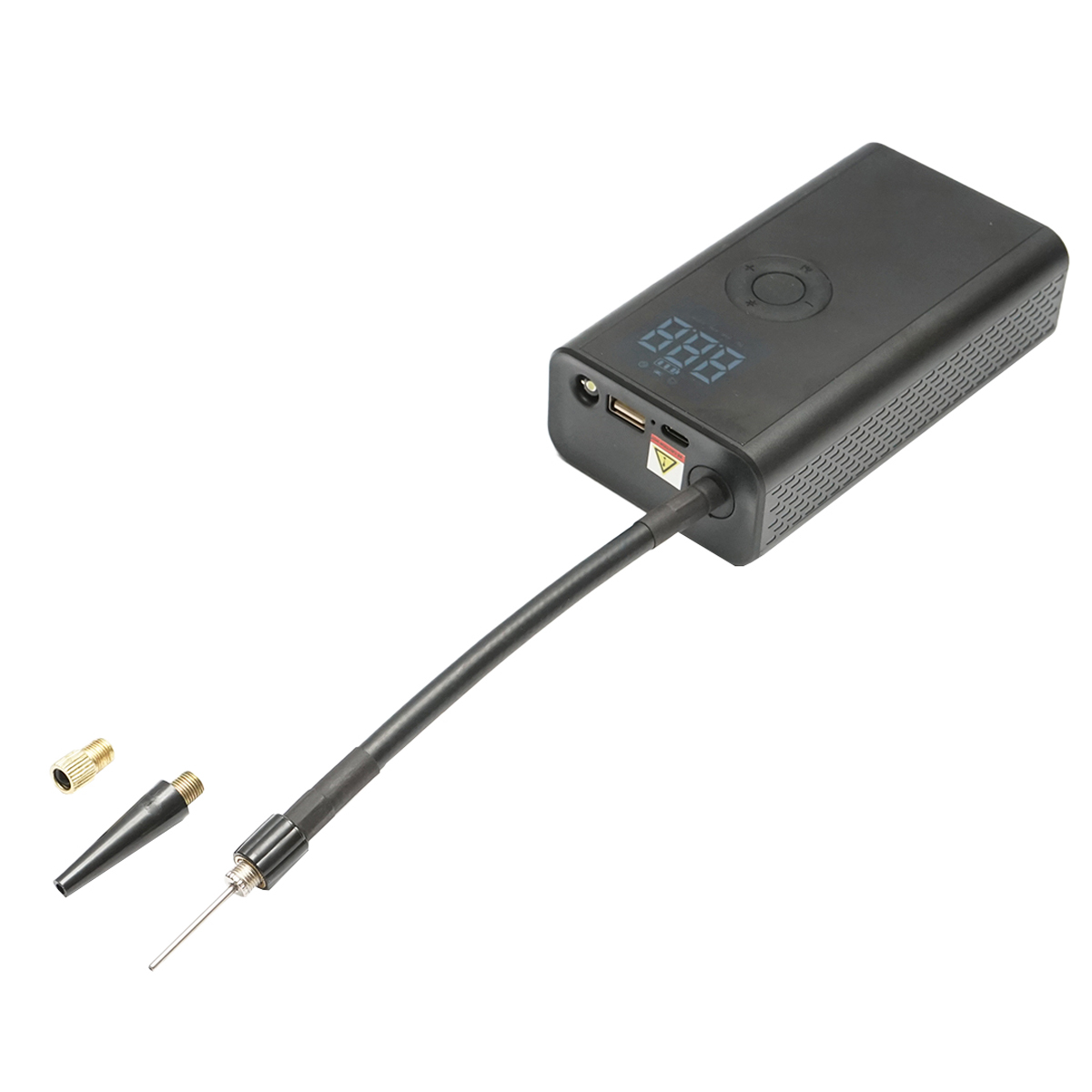 Compresor aer portabil negru 36W baterie 4000mA reincarcabila cu accesorii - imagine 7