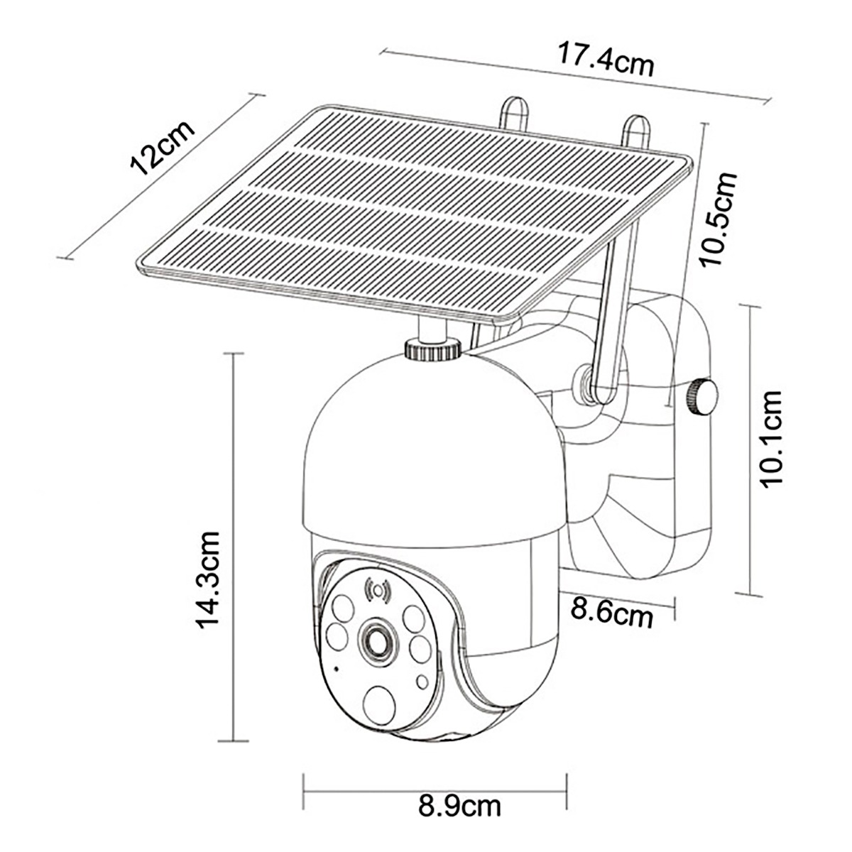 Camera supraveghere WIFI rotativa cu panou solar 3.5W, PTZ, 1080P, UBOX - imagine 9