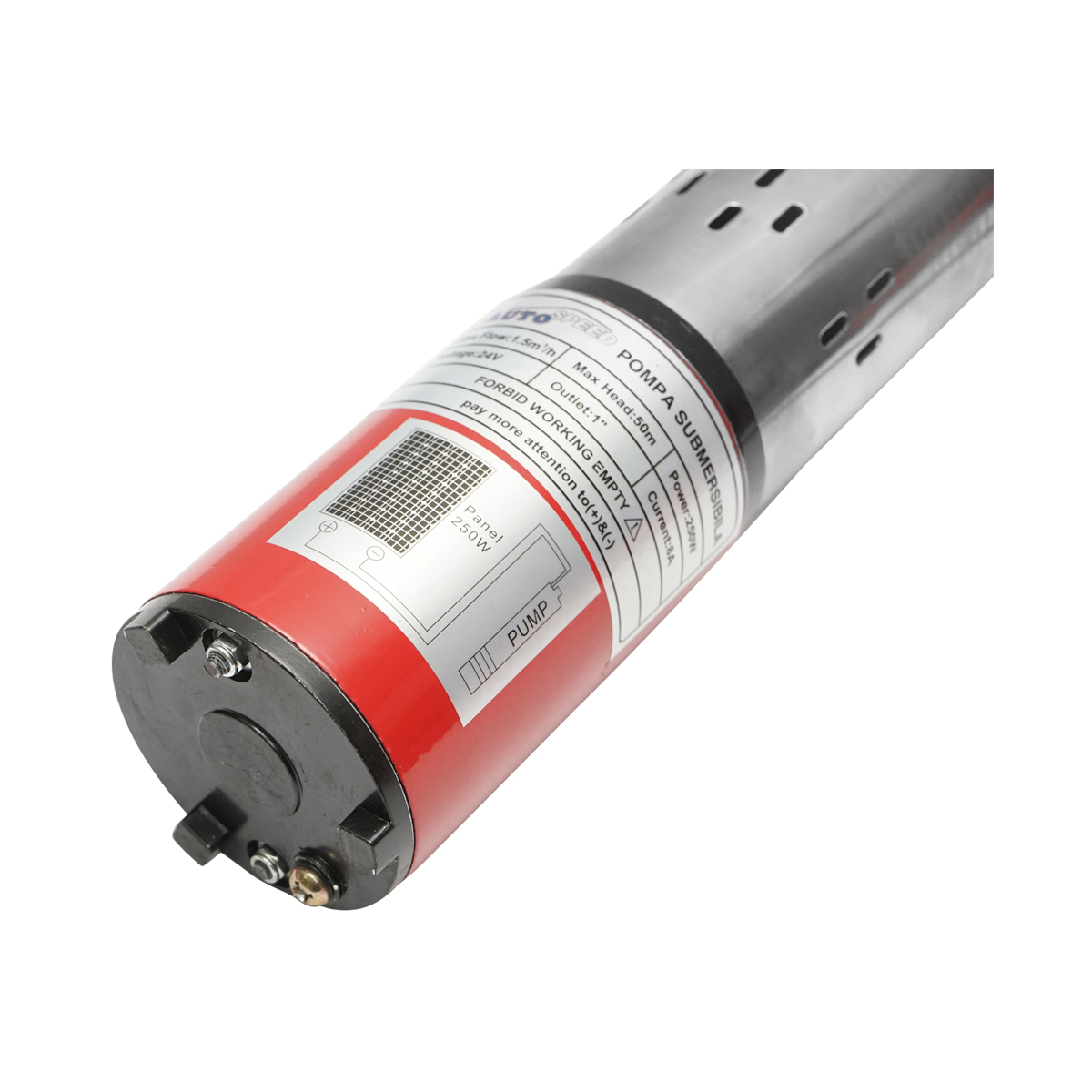 Pompa apa submersibila pentru panou solar 24V/250W 8A debit 1.5m3/h, D80mm - imagine 5