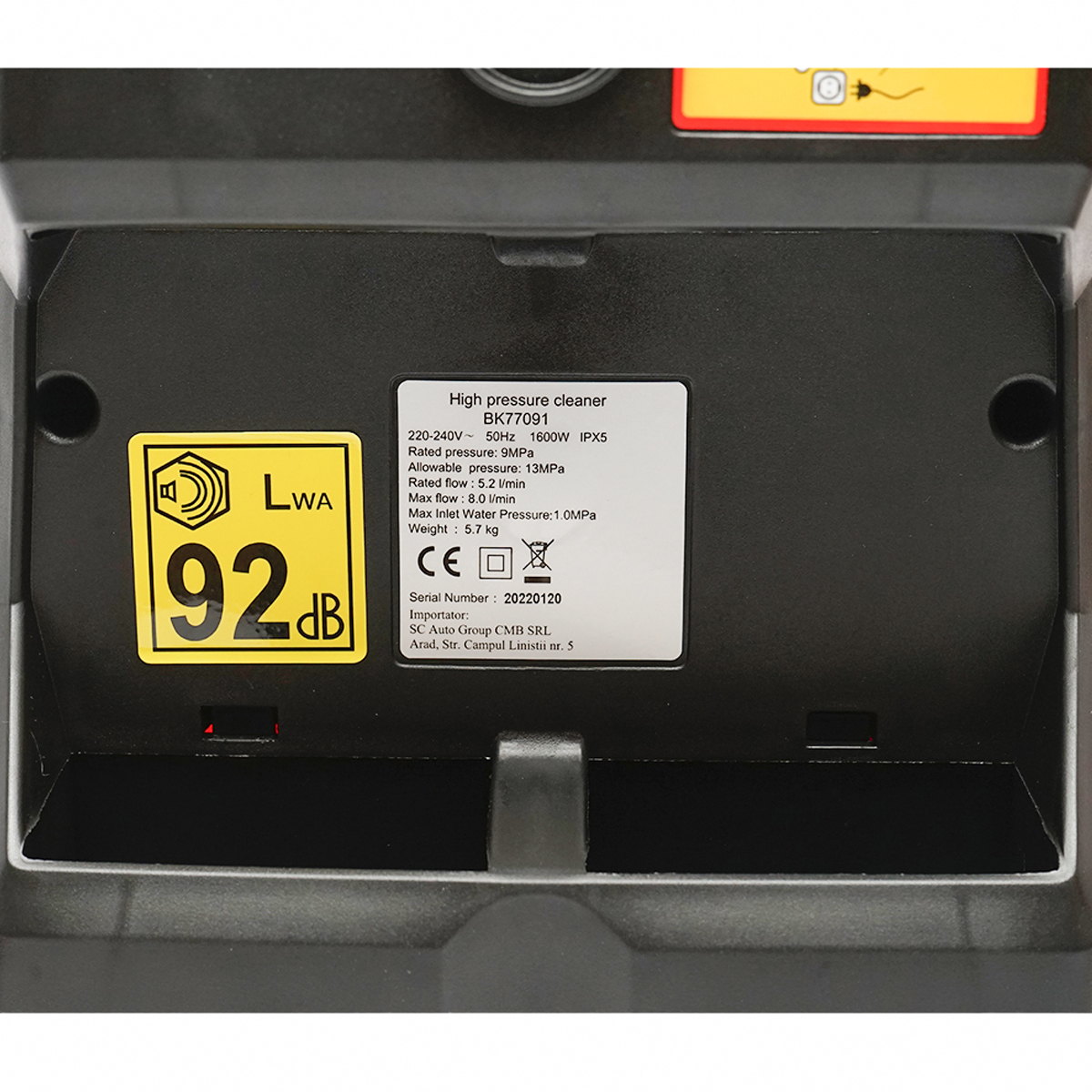 Aparat de spalat cu presiune 1600W, 130 bari 5.2l/min cu furtun si pistol Breckner Germany - imagine 7