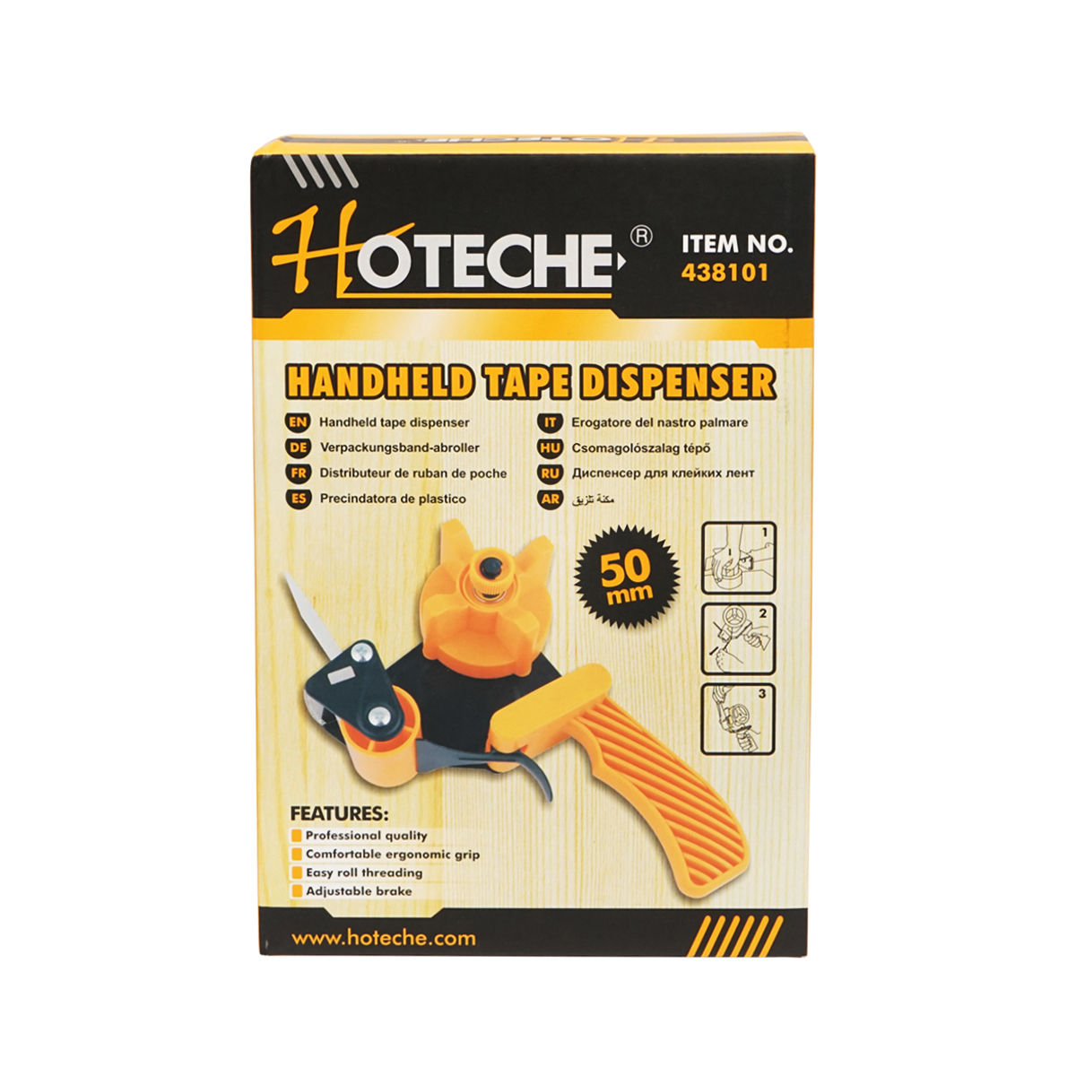 Dispenser manual banda adeziva - scotch pentru ambalare 50mm Hoteche - imagine 3