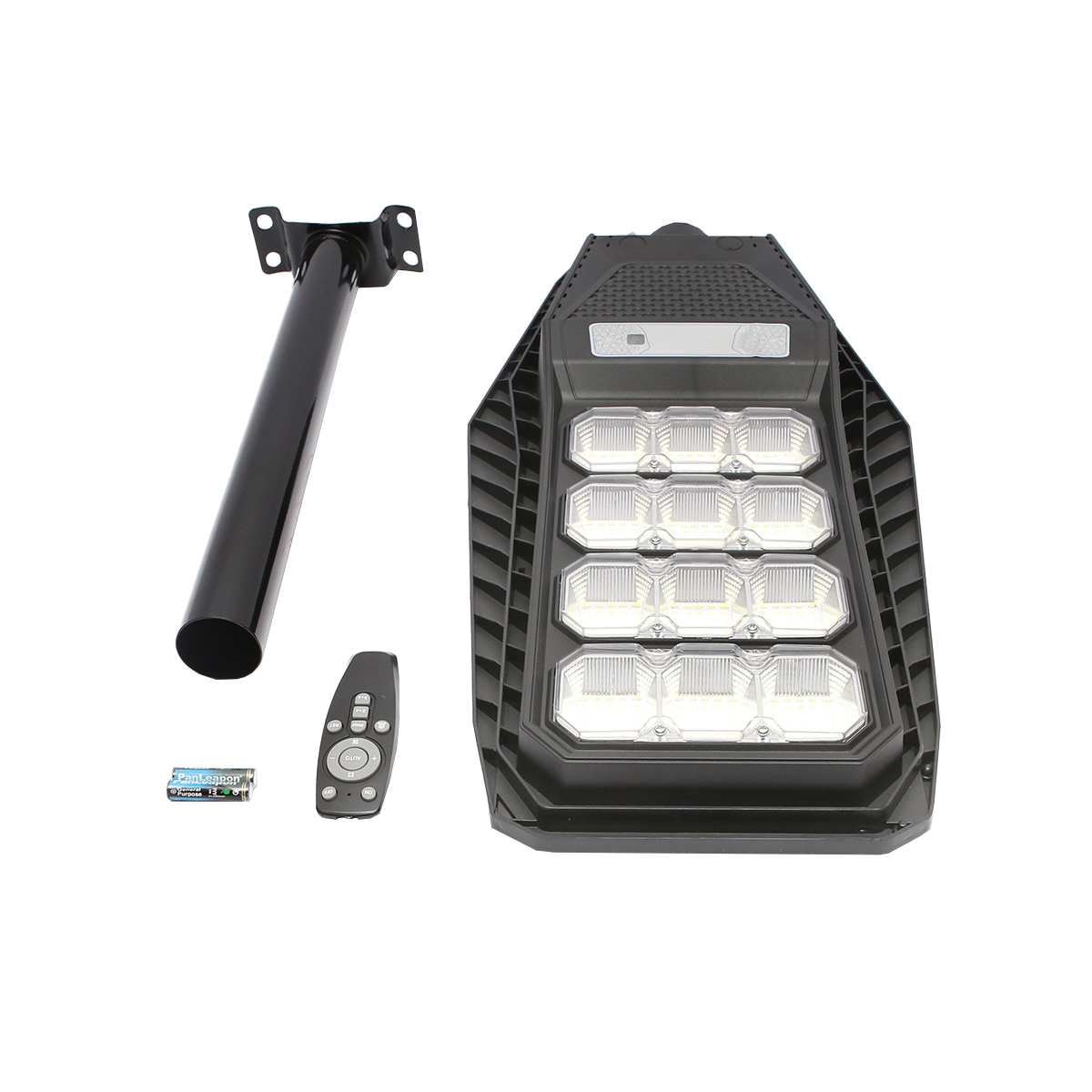 Lampa solara LED iluminat stradal 200W, 6500K, IP65 cu panou solar, senzor de miscare si prindere pe stalp Breckner Germany - imagine 2