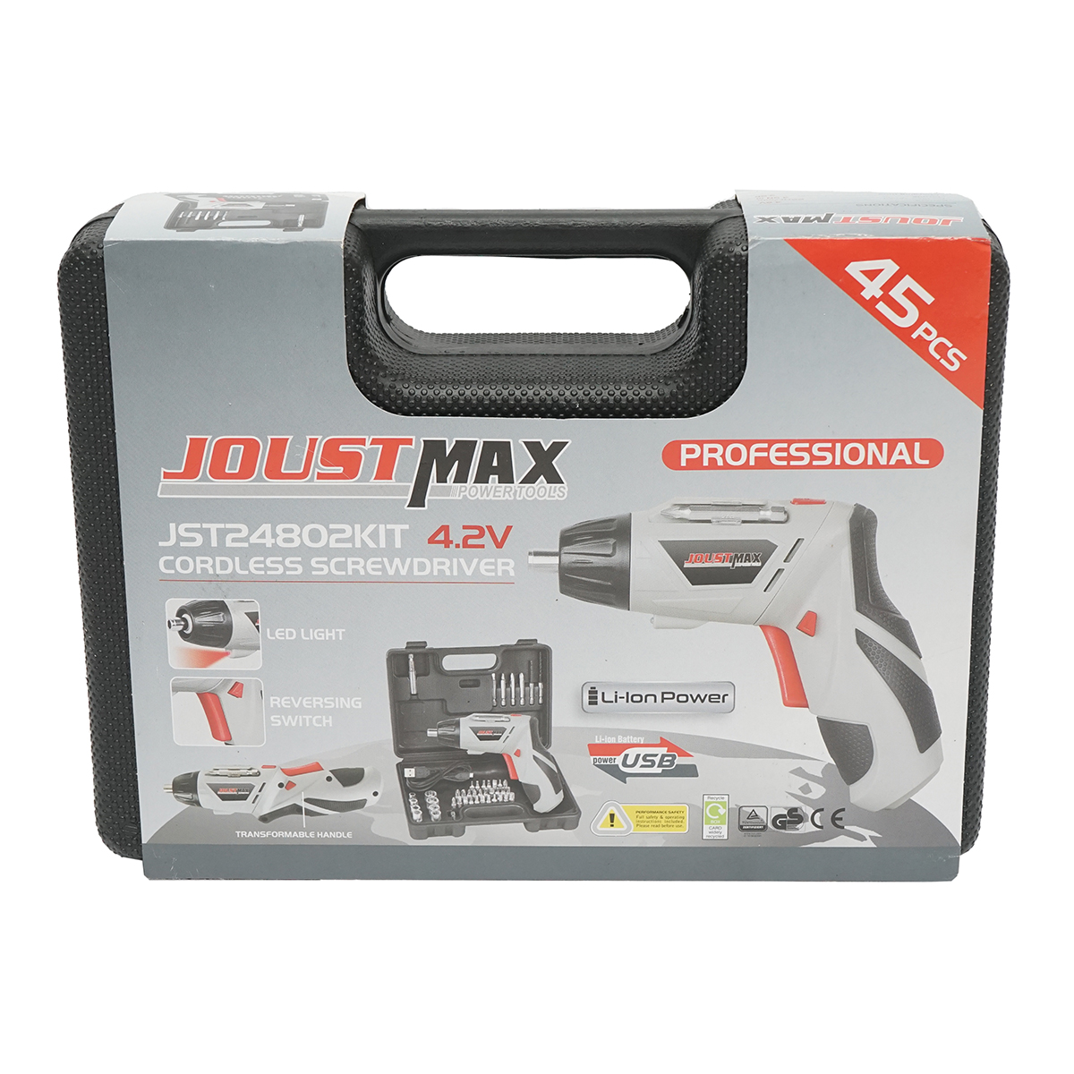 Masina de gaurit si insurubat electrica cu acumulator 4.2V 1300mAh cu 2 accesorii Joustmax - imagine 5