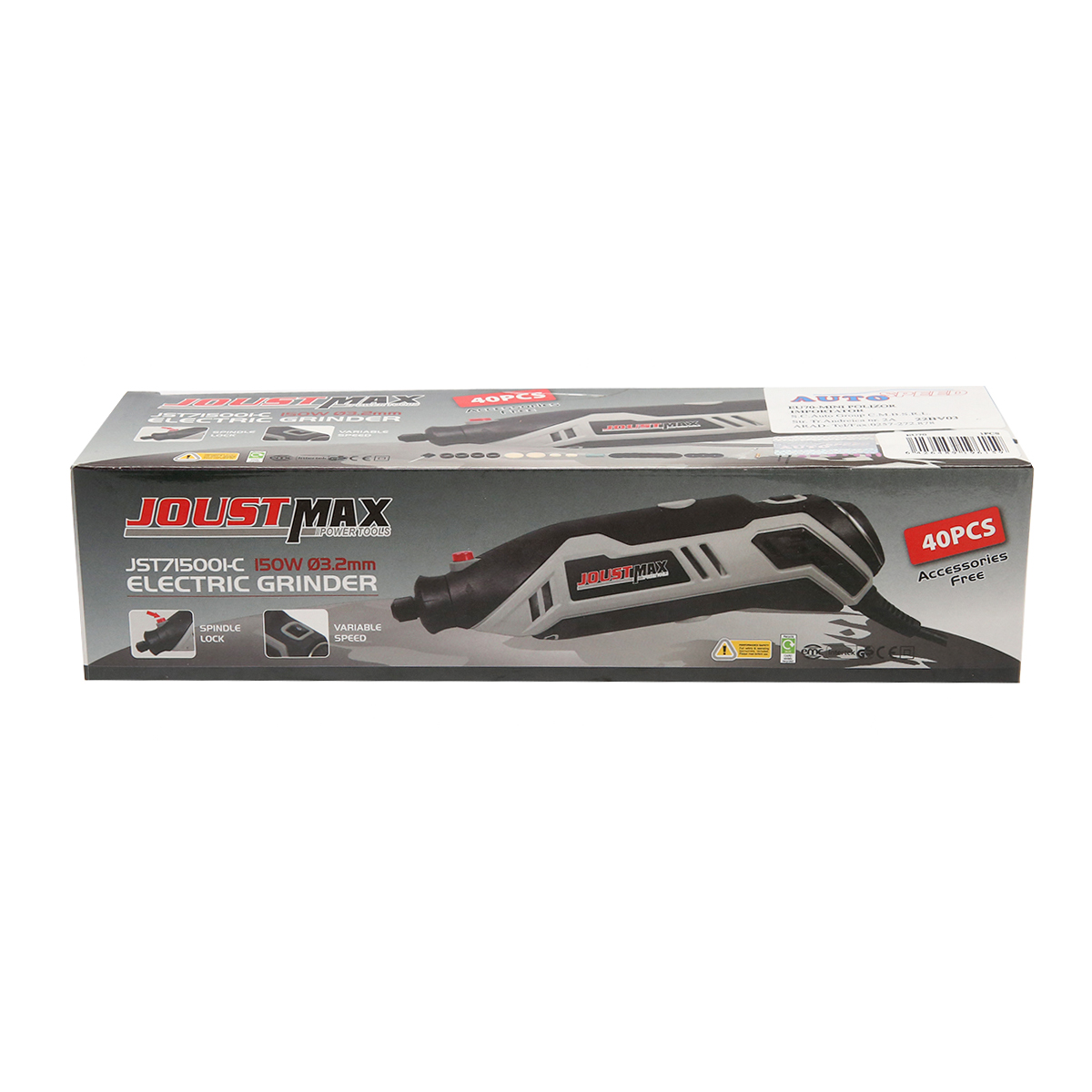 Mini polizor electric drept 130W, 220V, 5 trepte viteza 8000-30000rpm, mandrina 3.2mm 43 piese - imagine 2