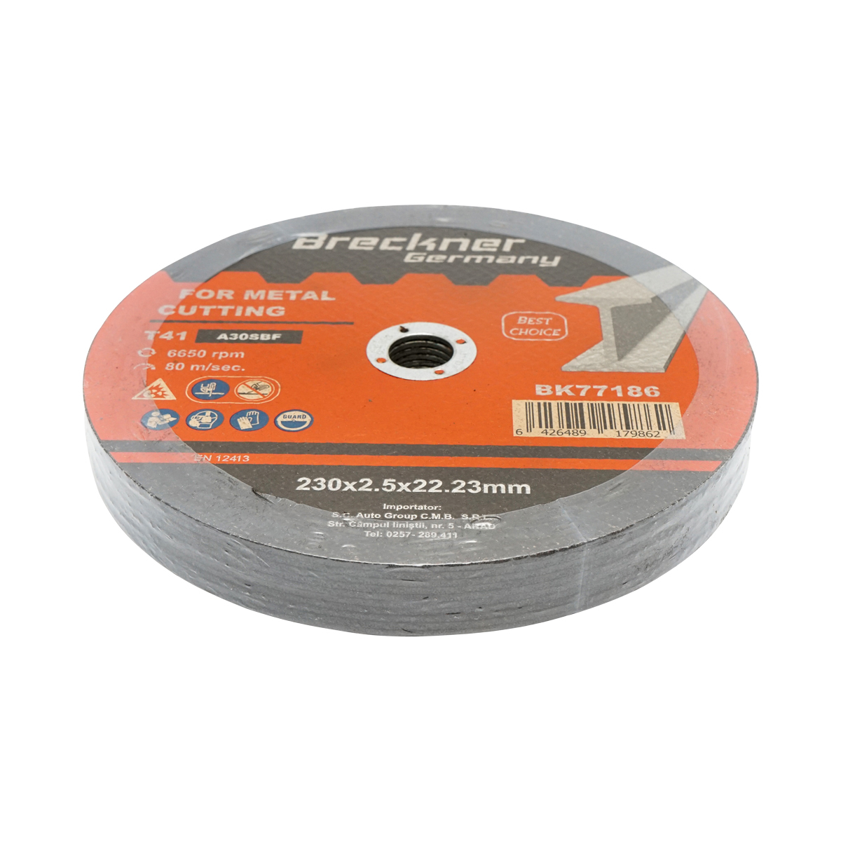 Panza disc flex pentru taiat si polizat metal T41 230x2.5x22mm Breckner Germany - imagine 3