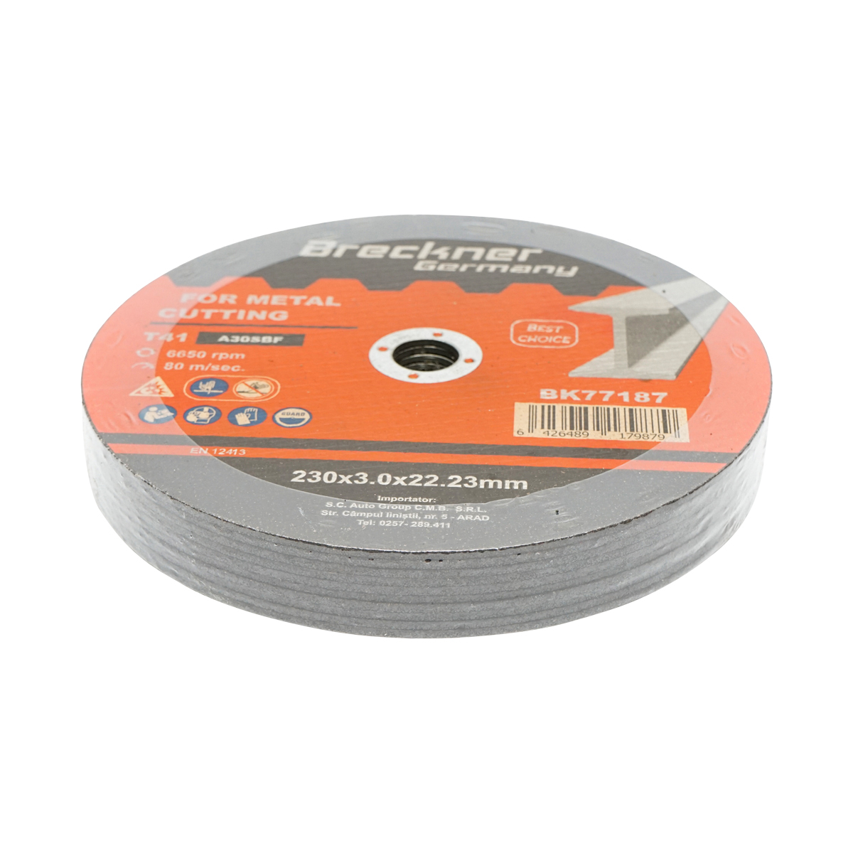 Panza disc flex pentru taiat si polizat metal T41 230x3.0x22mm Breckner Germany - imagine 3