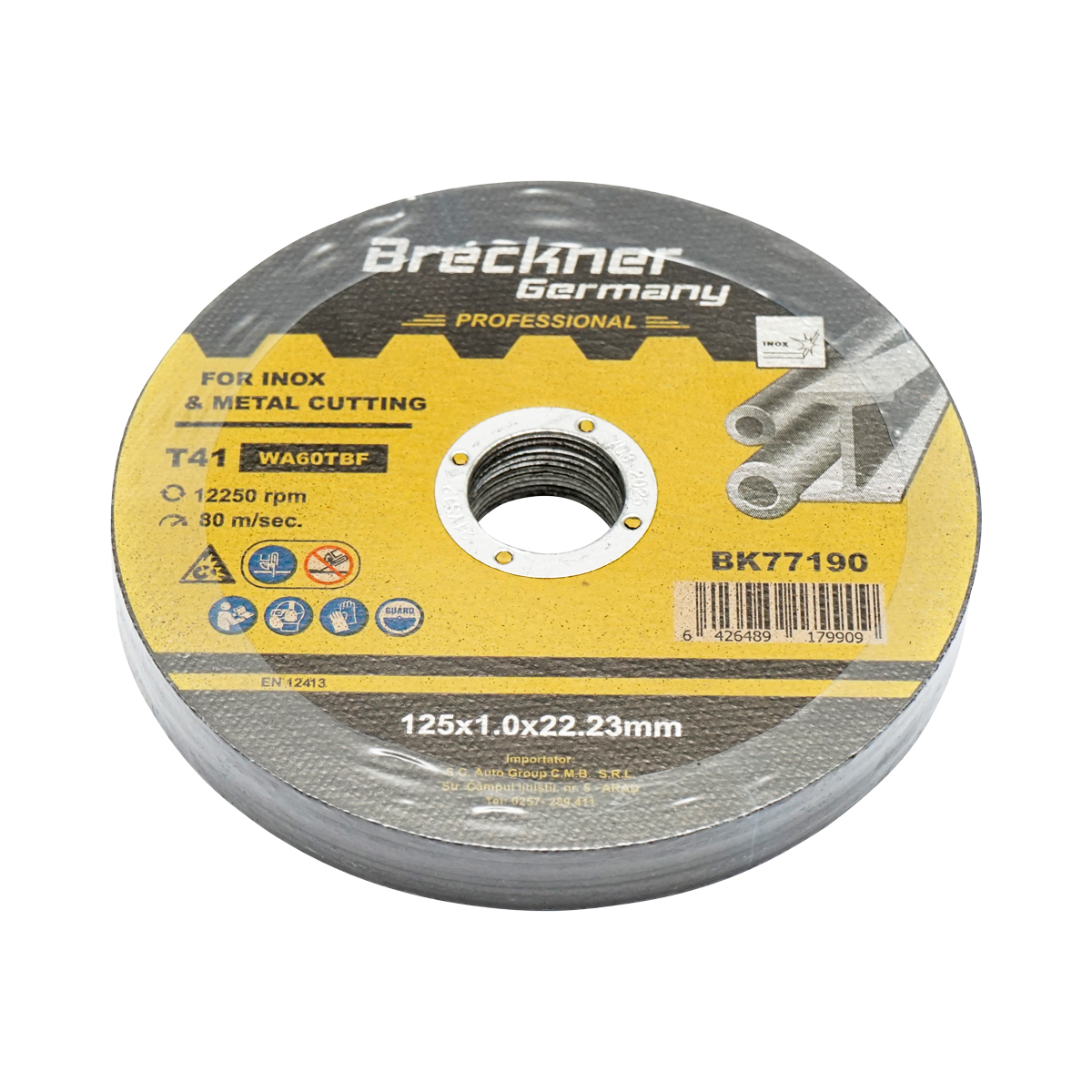 Panza disc flex pentru taiat si polizat inox T41 125x1.0x22mm Breckner Germany - imagine 3