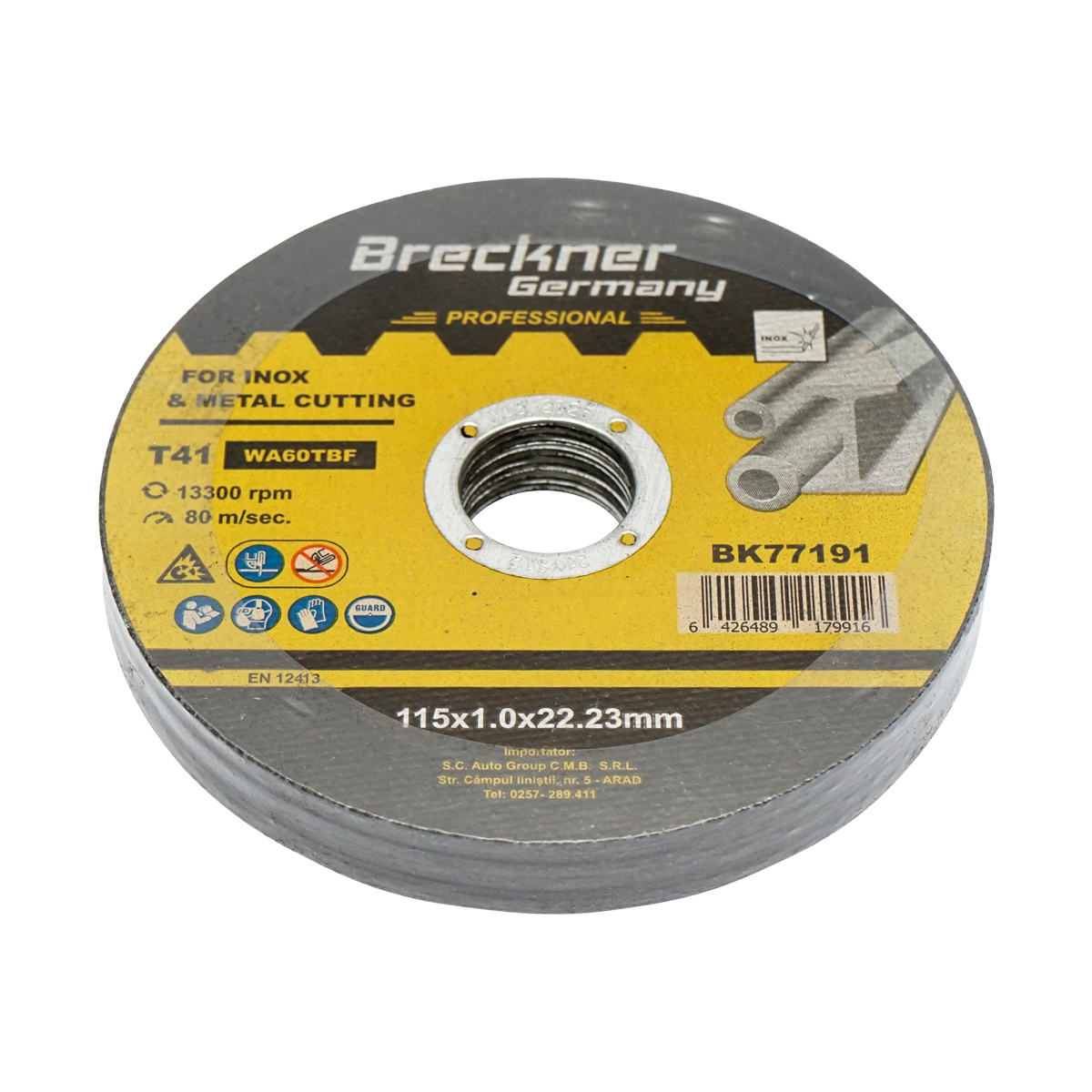 Panza disc flex pentru taiere inox T41 115x1.0x22mm Breckner Germany - imagine 3