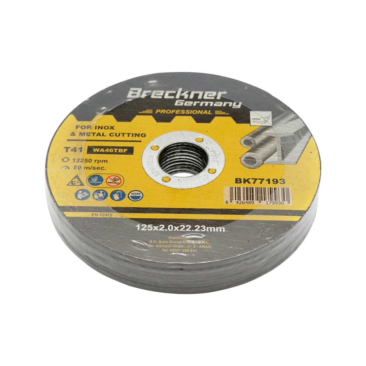Panza disc flex pentru taiat si polizat inox T41 125x2.0x22mm Breckner Germany - imagine 3