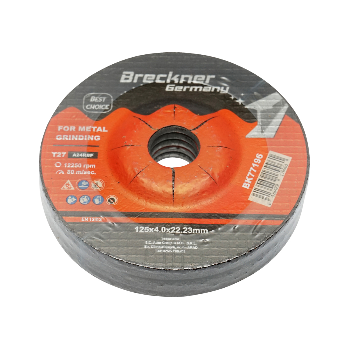 Panza disc flex pentru taiat si polizat metal T27 125x4x22mm Breckner Germany - imagine 3