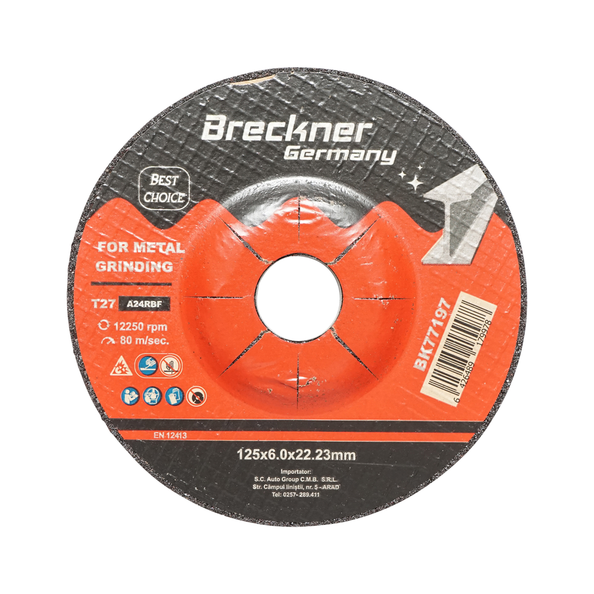 Panza disc flex pentru taiat si polizat metal T27 125x6.0x22mm Breckner Germany