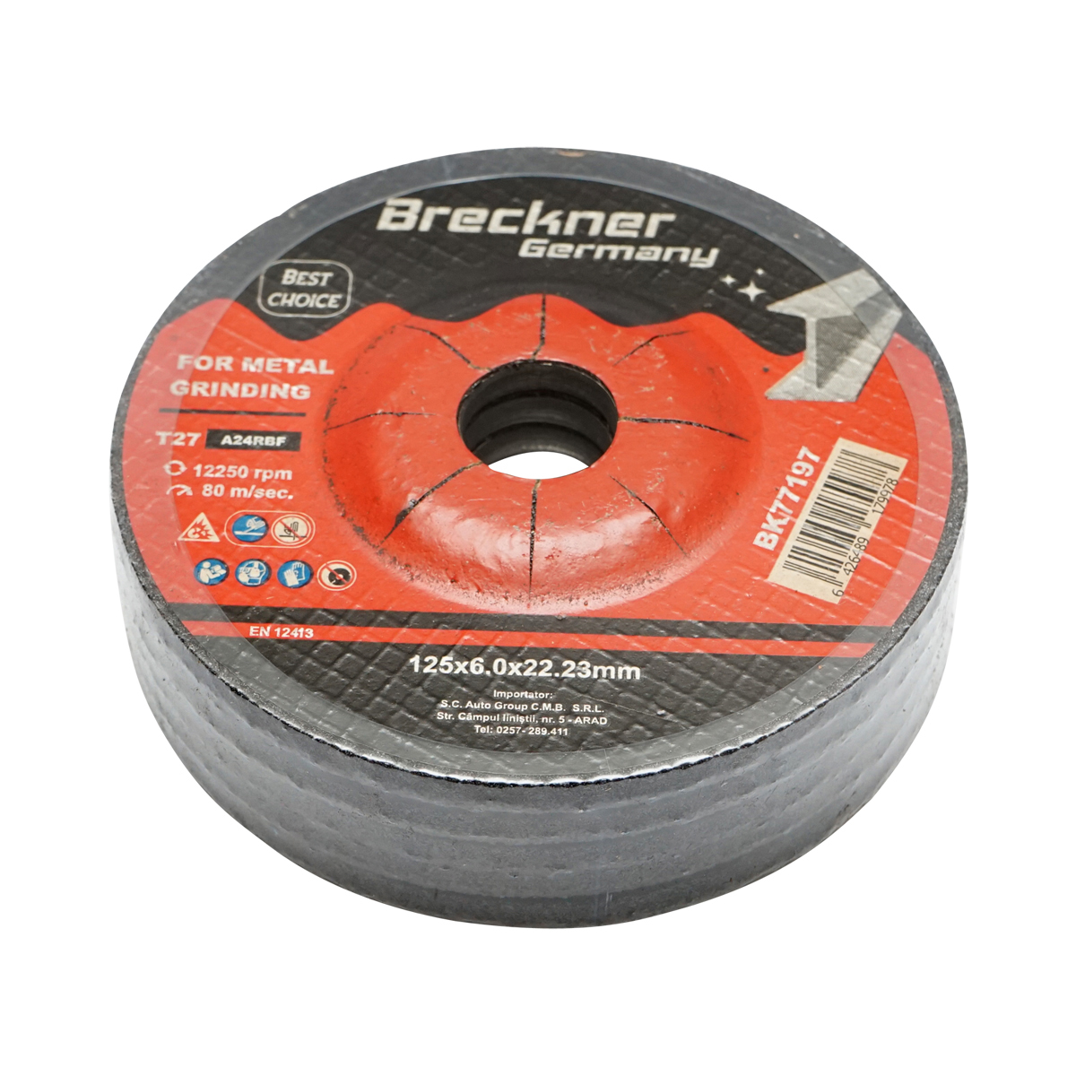Panza disc flex pentru taiat si polizat metal T27 125x6.0x22mm Breckner Germany - imagine 3