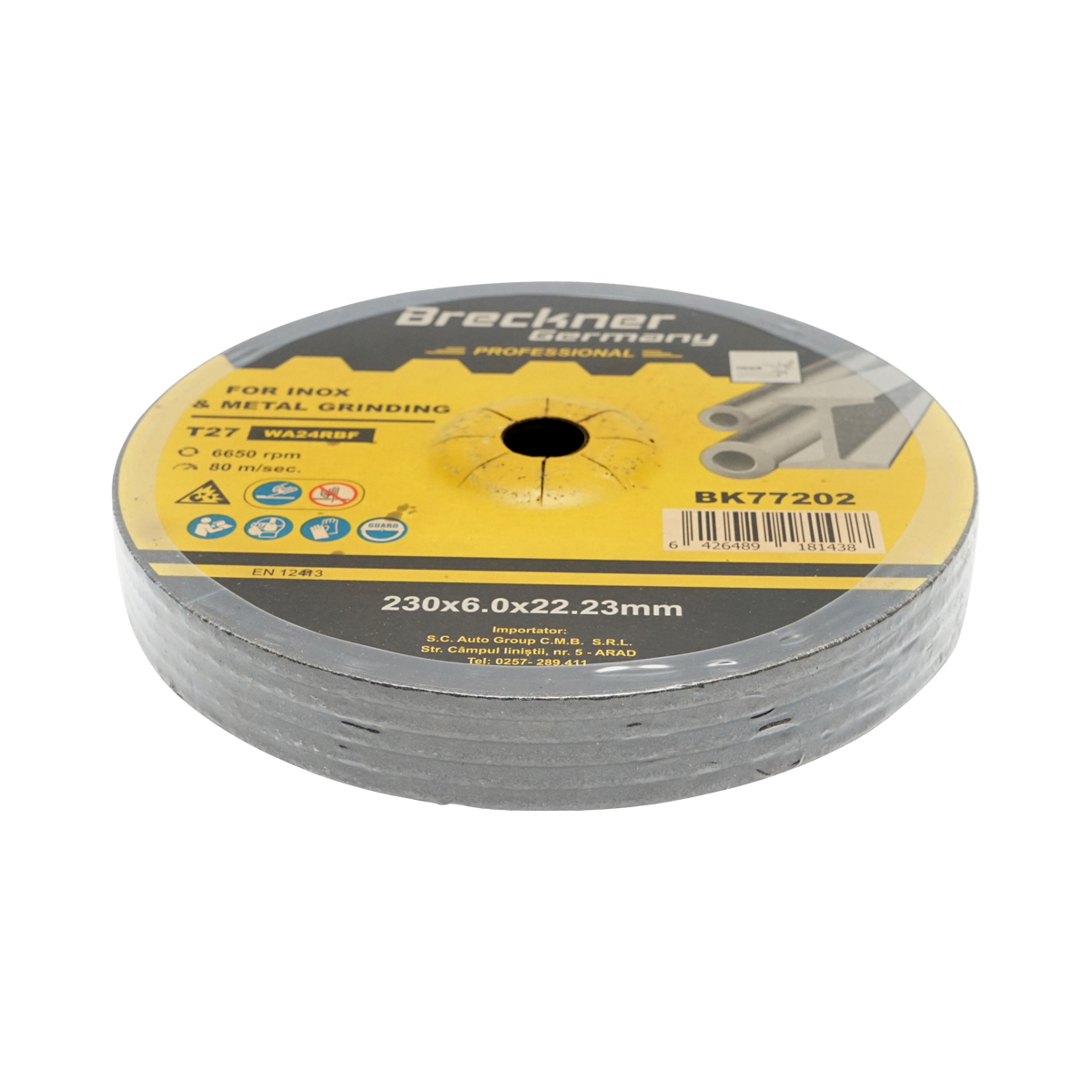 Panza disc flex pentru taiat si polizat inox T27 230x6.0x22mm Breckner Germany - imagine 3
