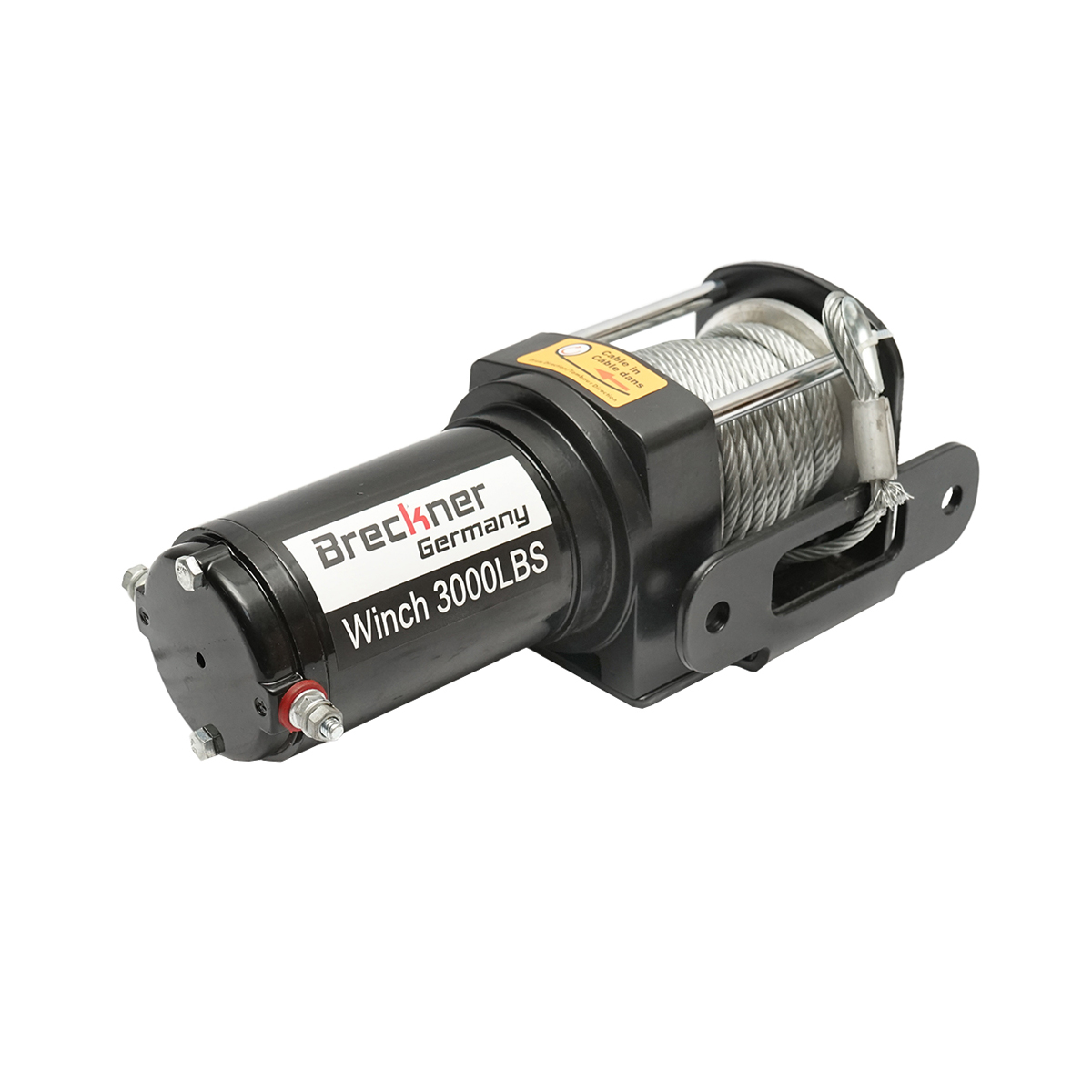 Troliu electric cu telecomanda 12V, 1,6T (3000lbs) cablu otel 5x11m, solenoid 100A Breckner Germany - imagine 4