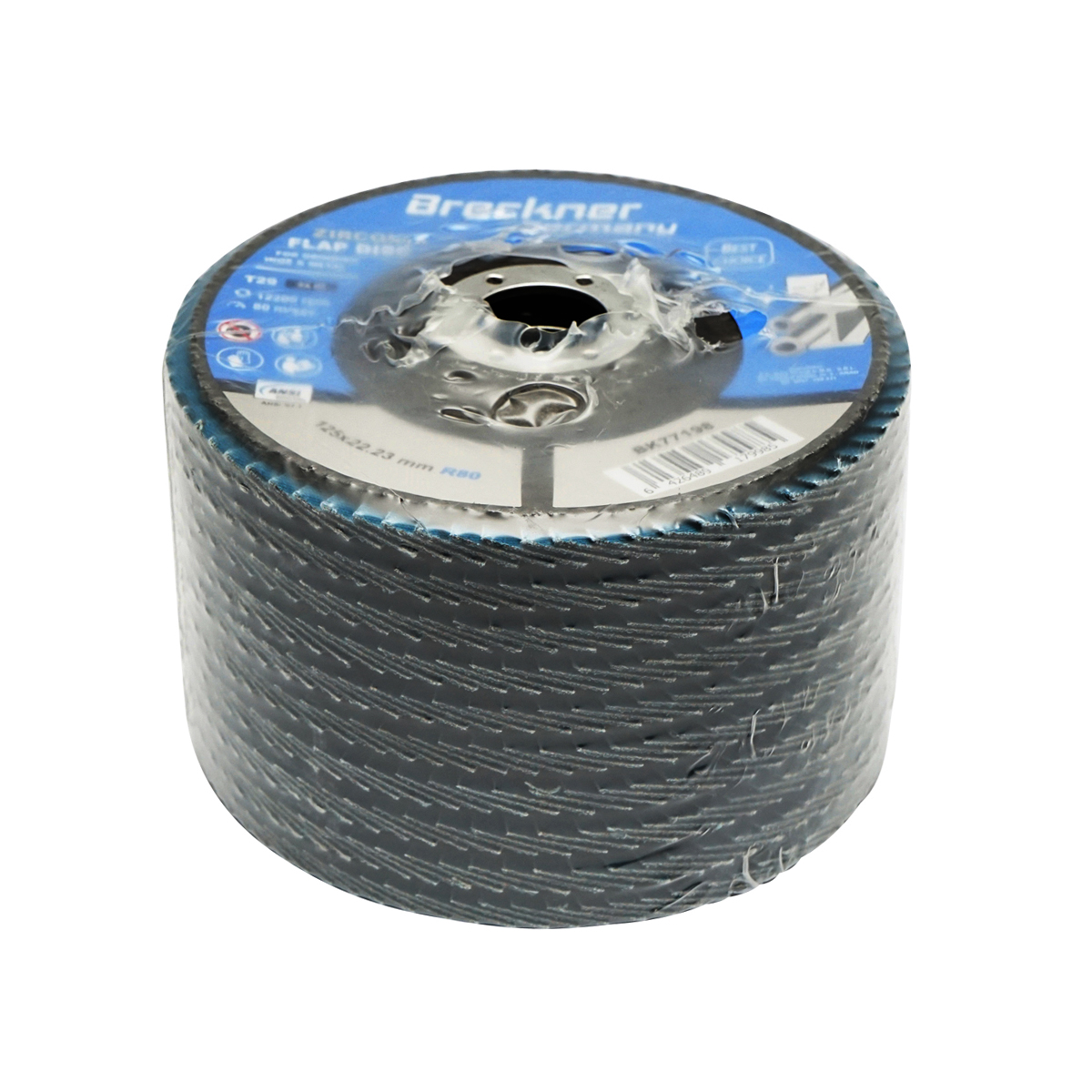 Disc lamelar abraziv cu zirconiu pentru taiat si polizat metal, inox P80, 125mm Breckner Germany - imagine 3