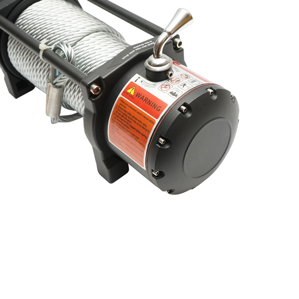 Troliu electric cu telecomanda 12V, 5 cp, 4.3T (9500lbs) cablu otel 9x24m solenoid 400A Breckner Germany - imagine 3