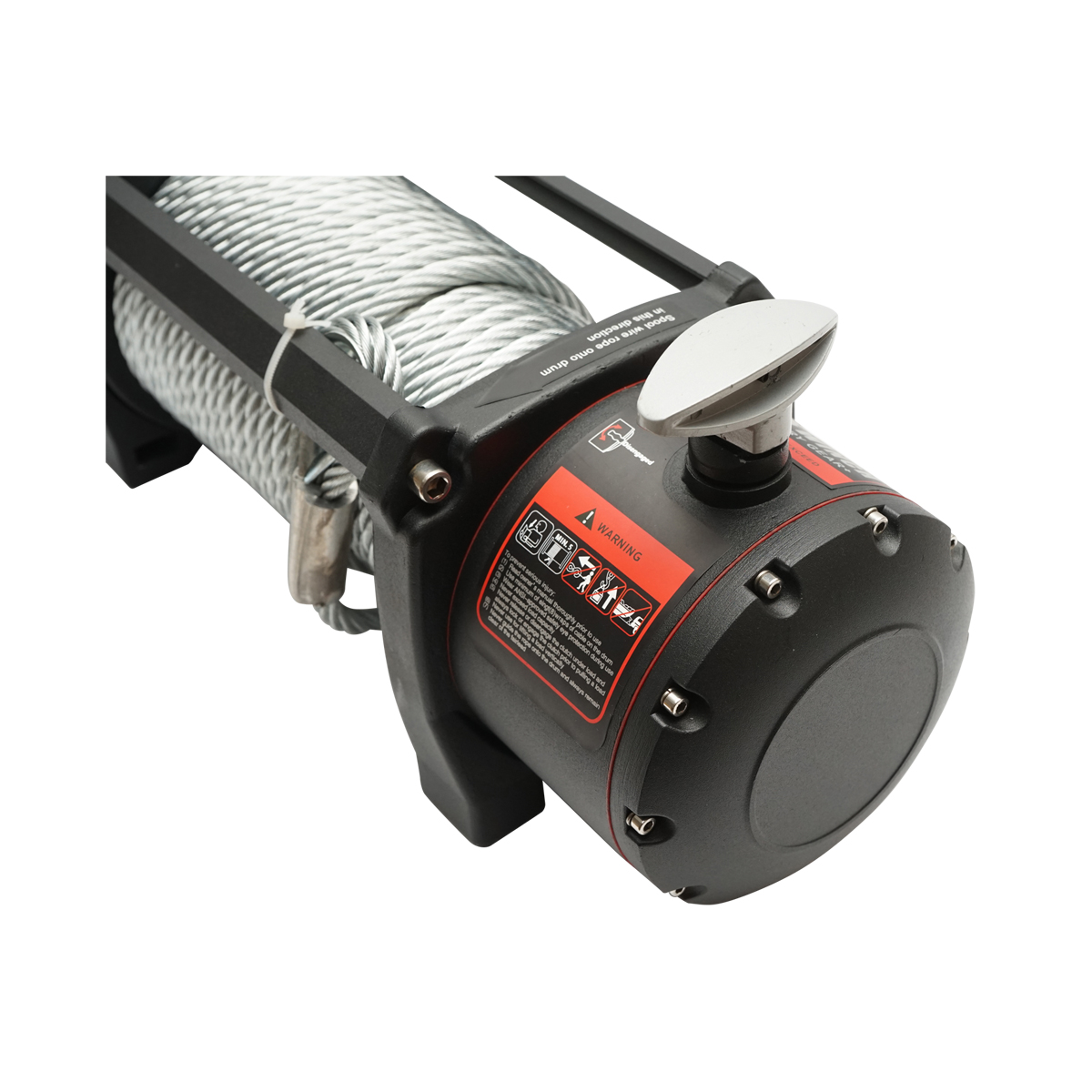 Troliu electric cu telecomanda 12V, 6.5cp, 6.1T (13500lbs) cablu otel 9x24m solenoid 400A Breckner Germany - imagine 4