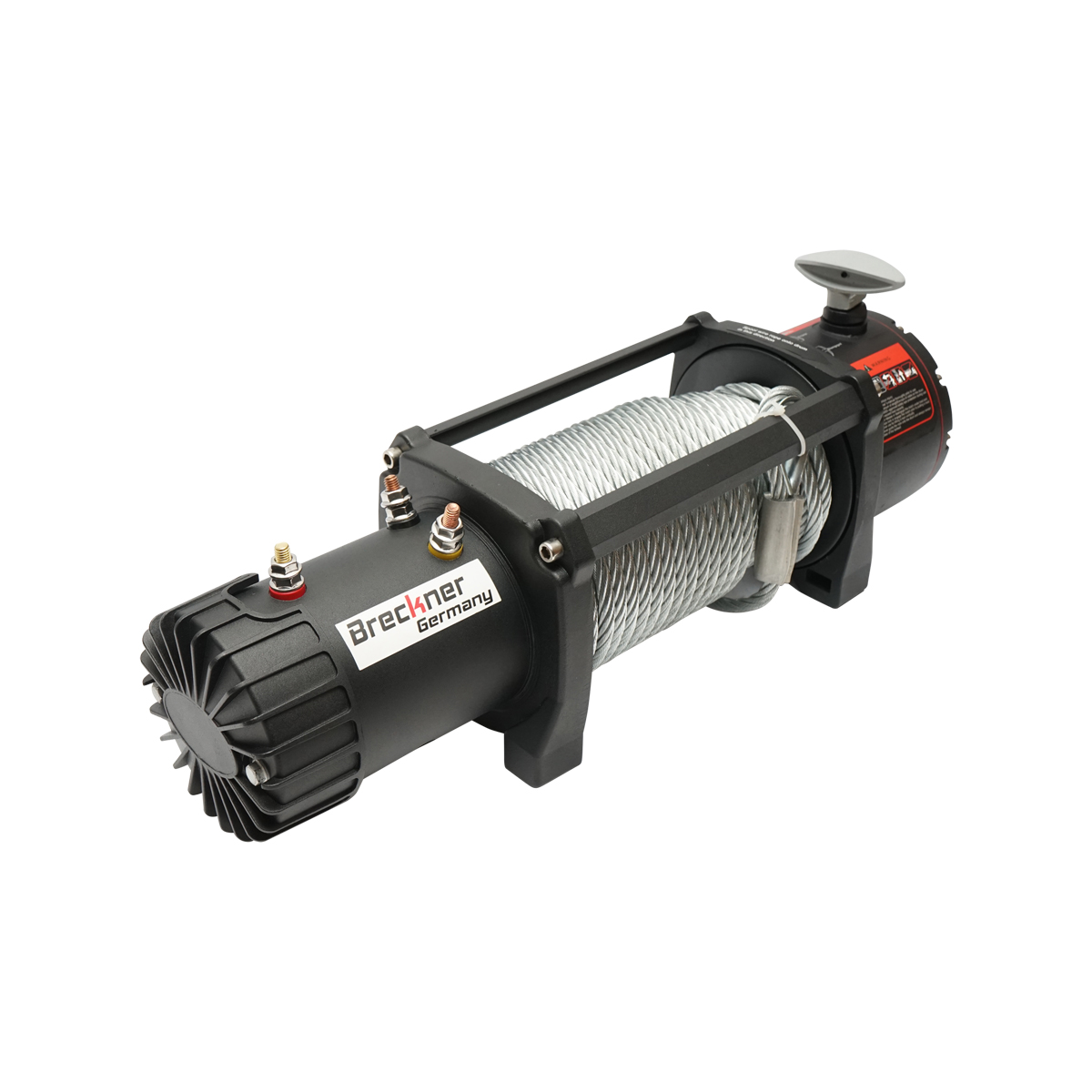 Troliu electric cu telecomanda 12V, 6.5cp, 6.1T (13500lbs) cablu otel 9x24m solenoid 400A Breckner Germany - imagine 3