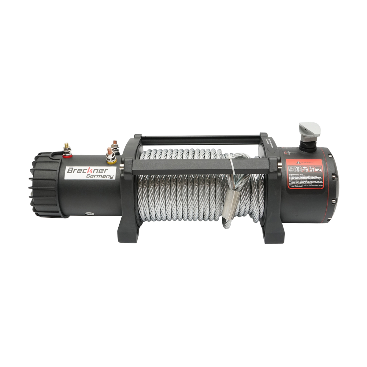 Troliu electric cu telecomanda 12V, 6.5cp, 6.1T (13500lbs) cablu otel 9x24m solenoid 400A Breckner Germany - imagine 2