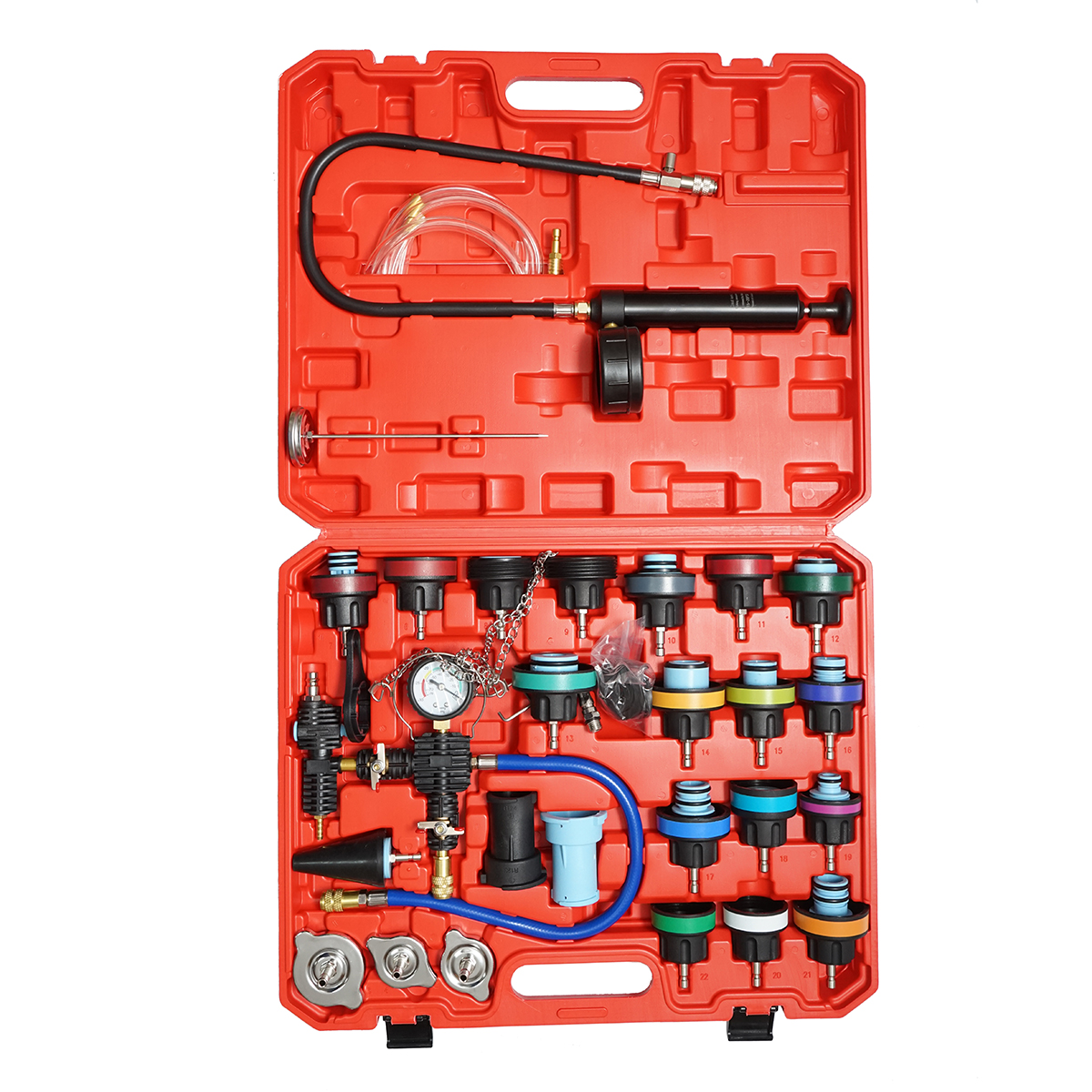 Kit testare presiune radiator, sistem de racire 28 piese Breckner Germany - imagine 3