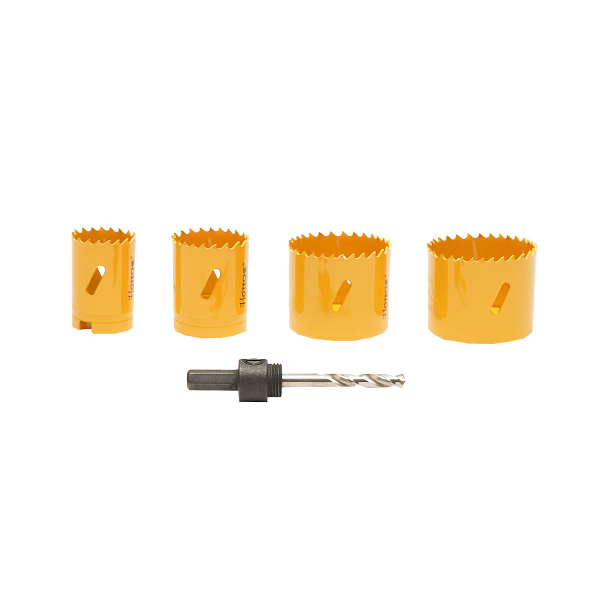 Set 4 carote bimetal cu adaptor mandrina pentru lemn rigips plastic Hoteche - imagine 3
