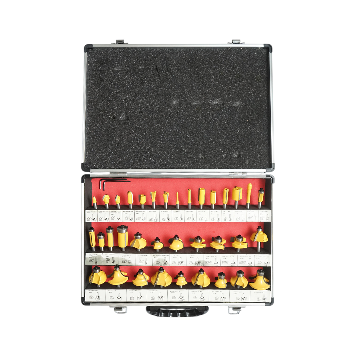 Set 35 freze lemn cu rulment, tija 8mm otel pentru masina de frezat - imagine 2