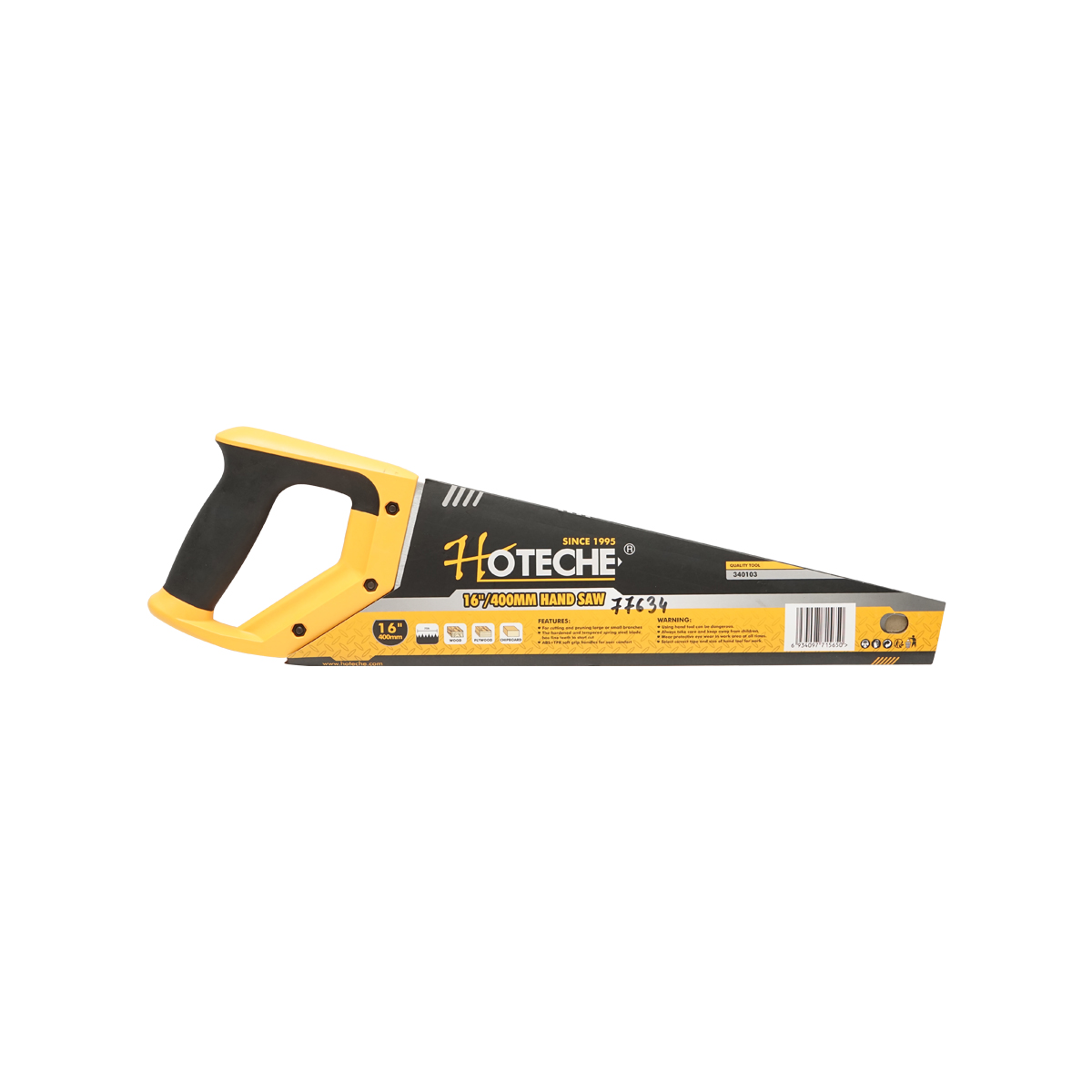 Fierastrau manual pentru lemn cu dinti in 3 muchii caliti 400 mm Hoteche - imagine 2