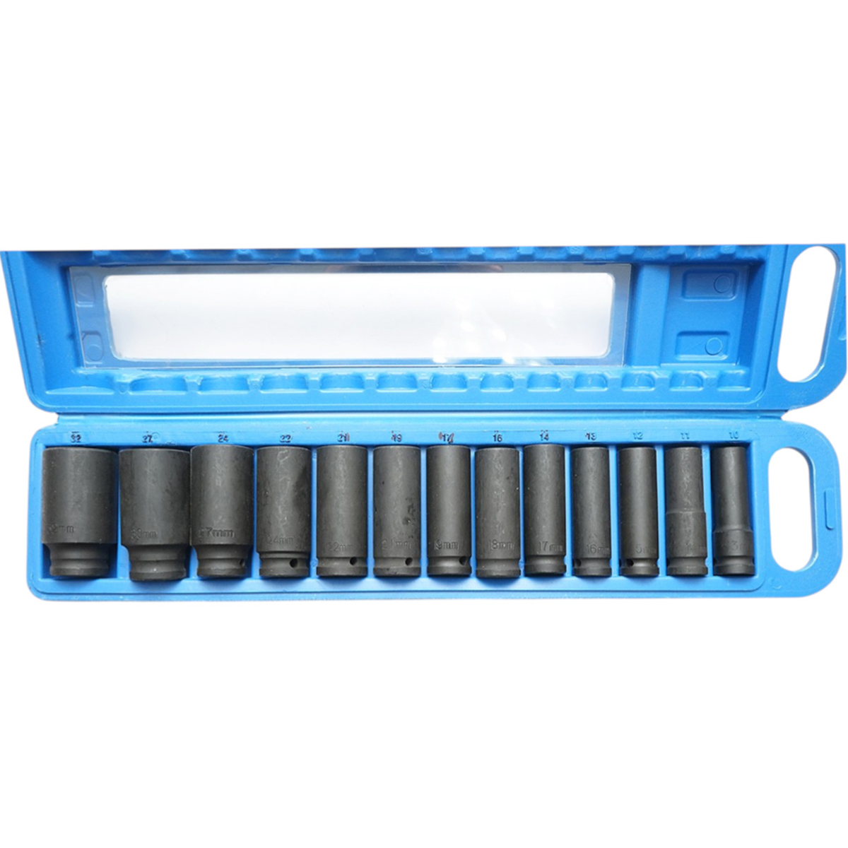 Set 13 chei tubulare de impact lungi 10-32mm, patrat 1/2 inch Cr-Mo Breckner Germany - imagine 3