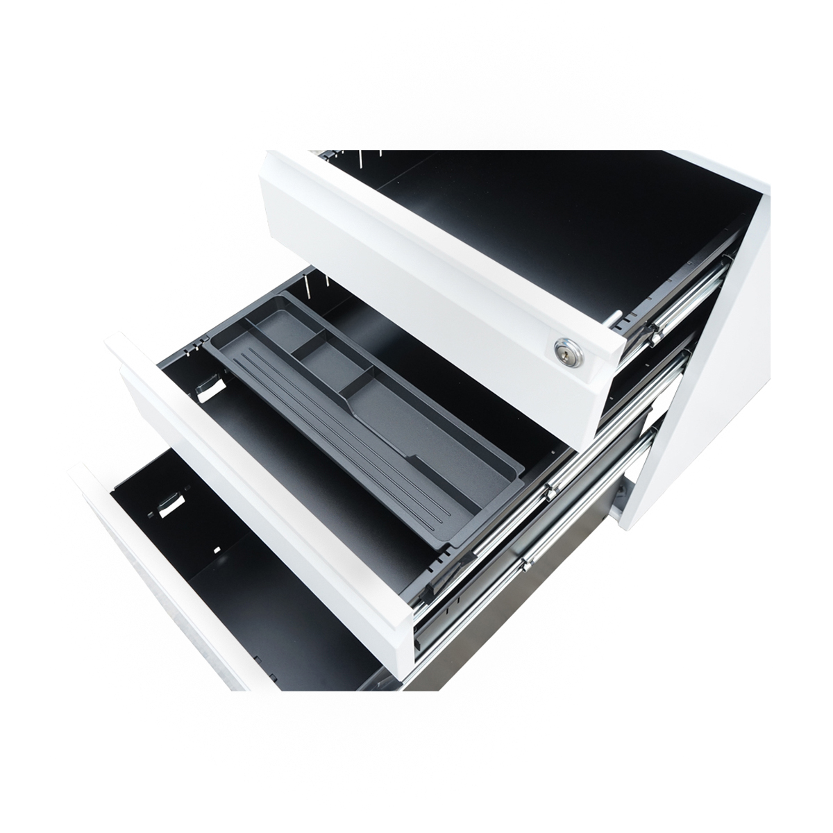 Clasificator, fiset metalic 3 sertare cu role 600X390X520mm, RAL7035 Breckner Germany - imagine 5