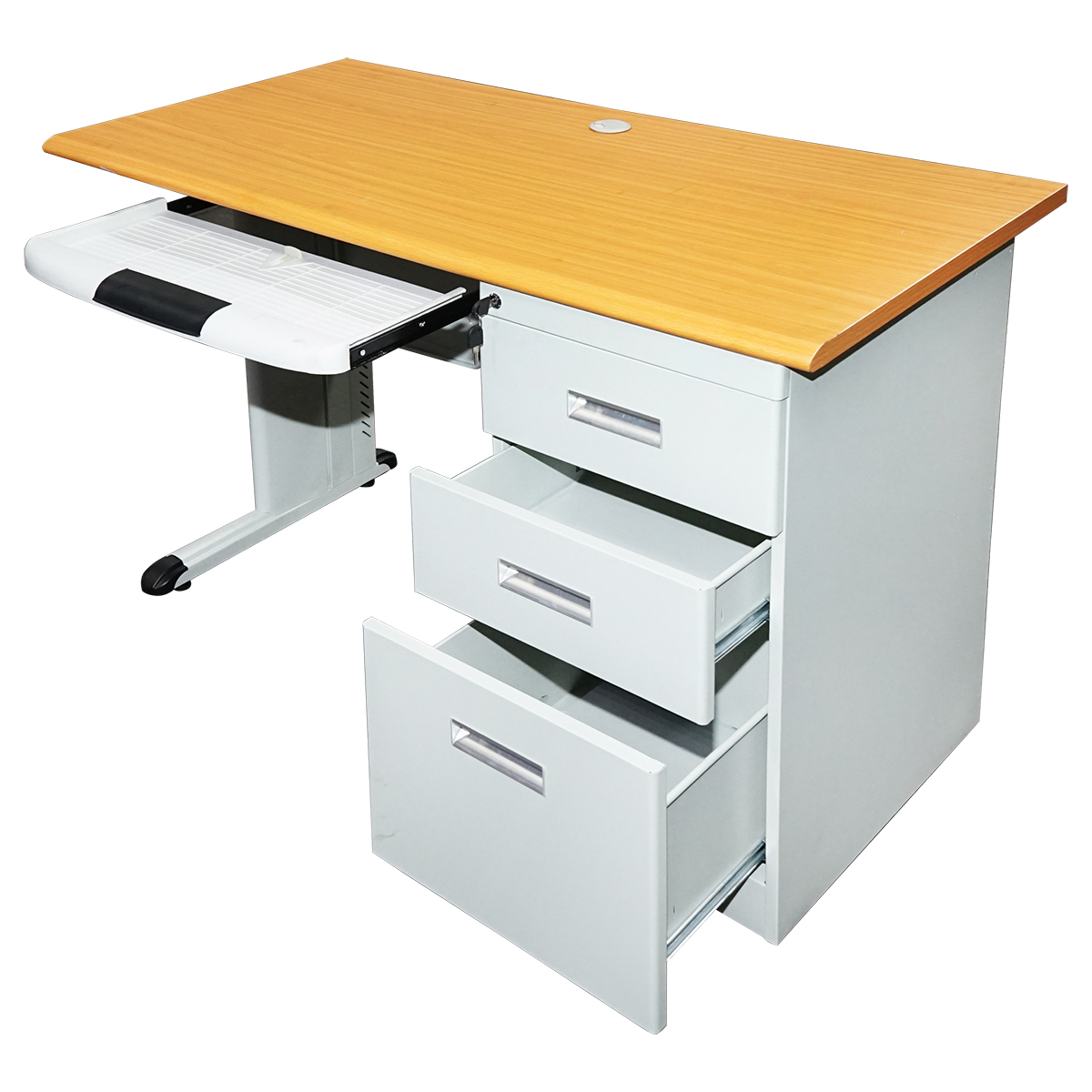 Birou metalic cu 3 sertare si blat din pal 1200 x 600 x 750H  mm Breckner Germany - imagine 2