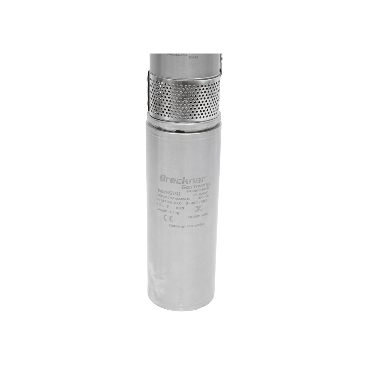 Pompa apa submersibila 600W, 48V debit 3.3m3/h, D75mm cu controller pentru panou solar fotovoltaic Breckner Germany - imagine 3