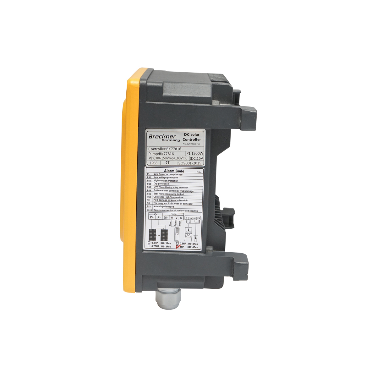 Pompa apa submersibila 1200W, 180V debit 4.44m3/h, D75mm cu controller pentru panou solar fotovoltaic Breckner Germany - imagine 7