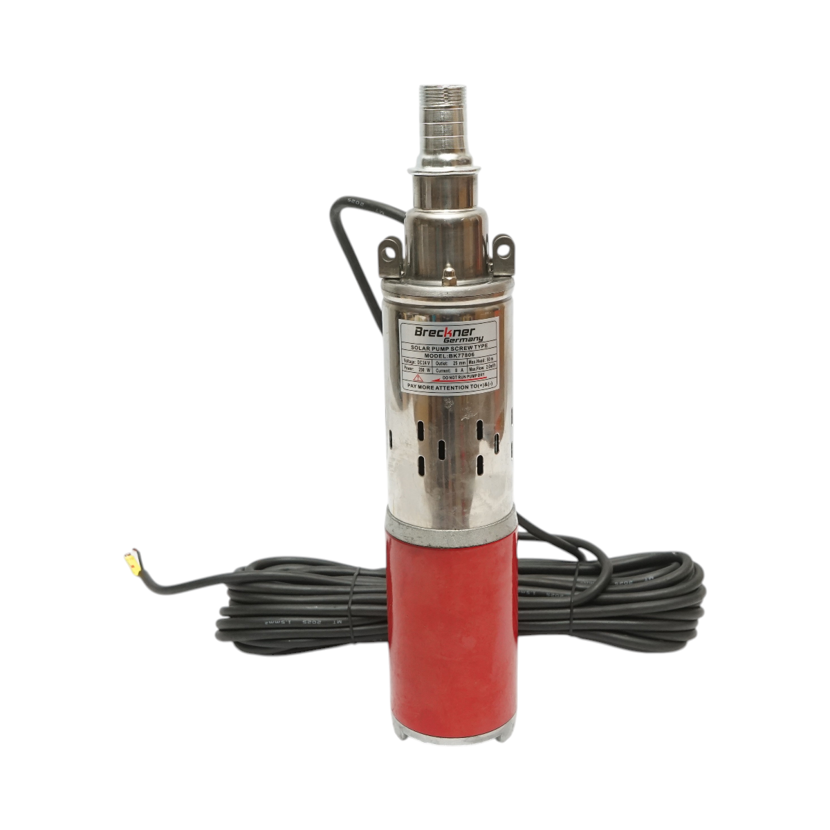 Pompa apa submersibila D80mm, 250W, 24V, 2m3/h pentru panou solar fotovoltaic Breckner Germany