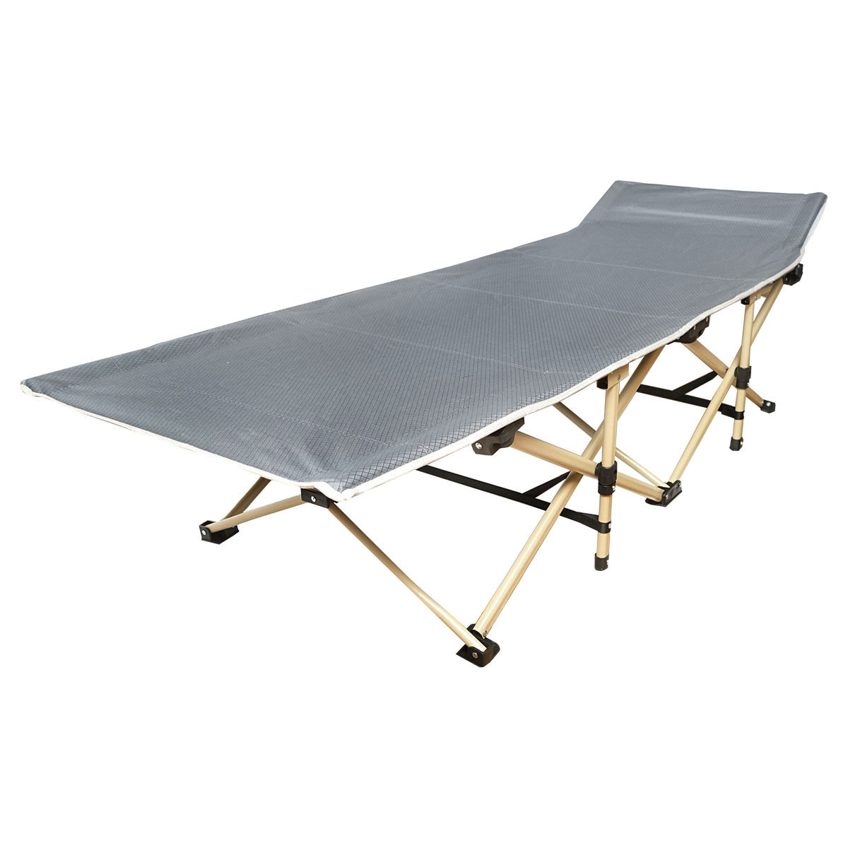 Pat pliabil de campanie, camping gri 190x66x42 cm Breckner Germany - imagine 3