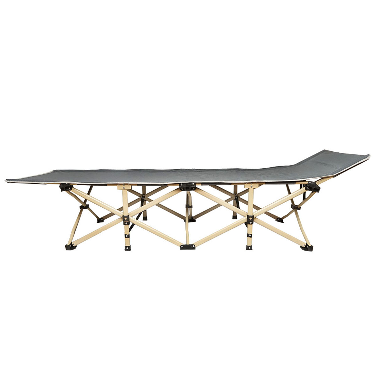 Pat pliabil de campanie, camping gri 190x66x42 cm Breckner Germany - imagine 8