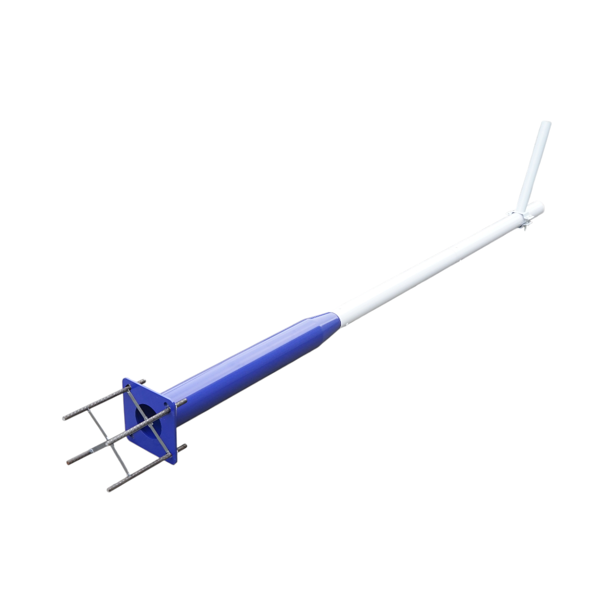 Stalp iluminat 3m din otel cu brat orizontal si flansa montare beton Breckner Germany - imagine 3