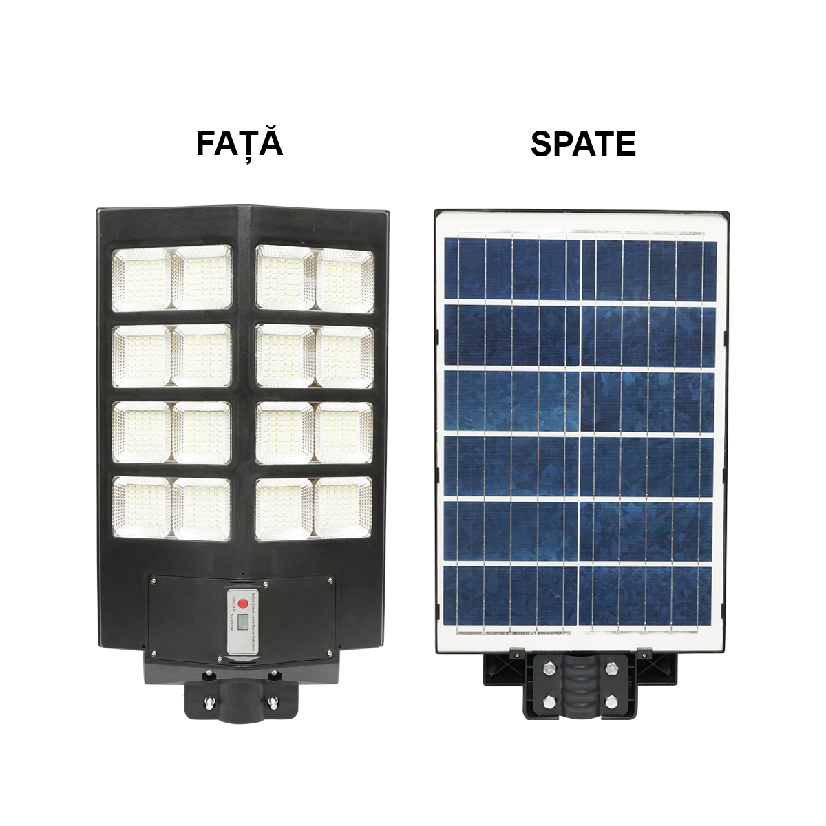 Lampa solara LED 300W iluminat stradal 6500K cu panou solar, telecomanda, senzor miscare si prindere pe stalp Breckner Germany - imagine 2