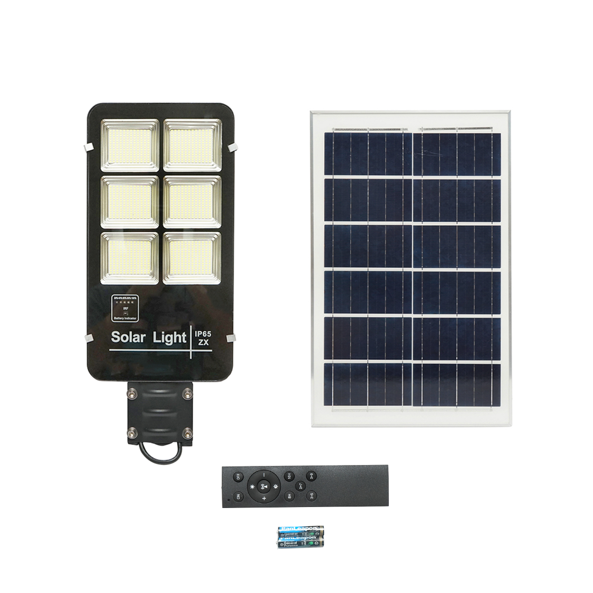 Lampa solara LED 300W cu panou solar 25W, baterie LiFePO4 3.2V/40Ah, 6000-8000K, senzor de miscare, telecomanda IP65 Breckner Germany - imagine 2