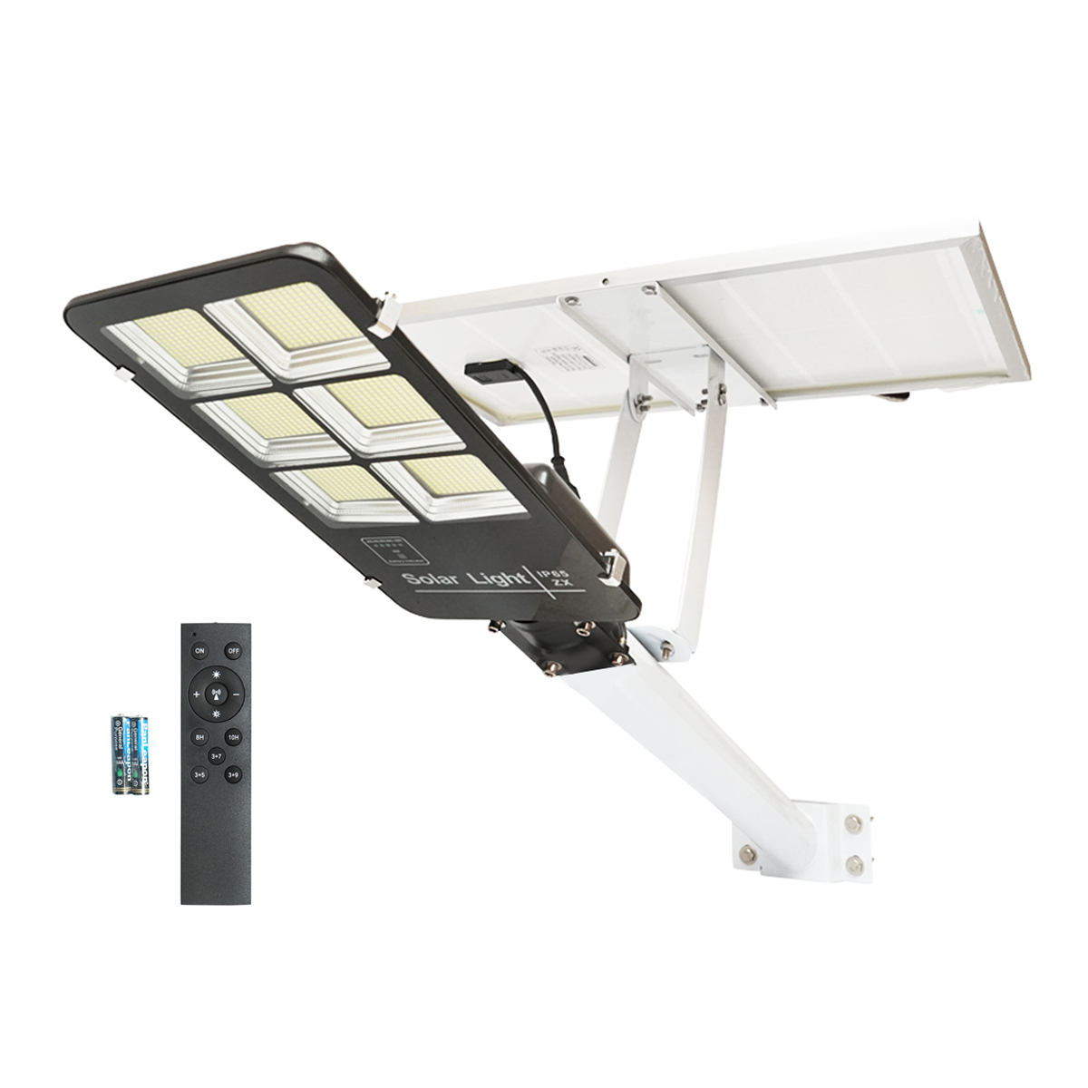 Lampa solara LED 300W cu panou solar 25W, baterie LiFePO4 3.2V/40Ah, 6000-8000K, senzor de miscare, telecomanda IP65 Breckner Germany