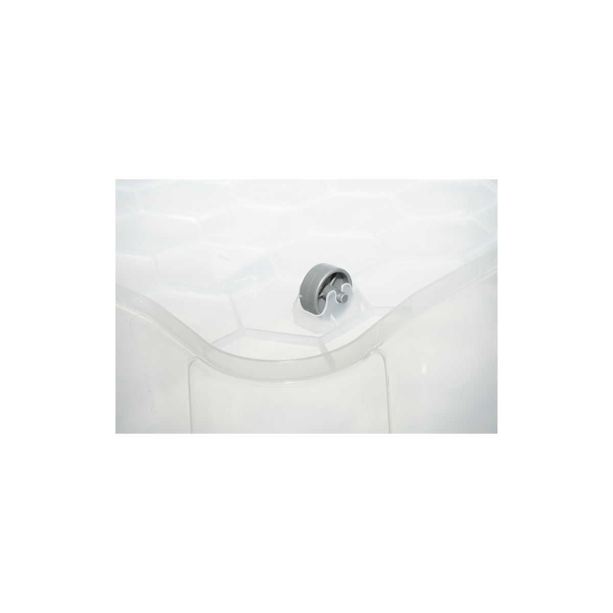 Cutie depozitare 80L cu capac si roti din plastic transparenta 478x750x370mm - imagine 6