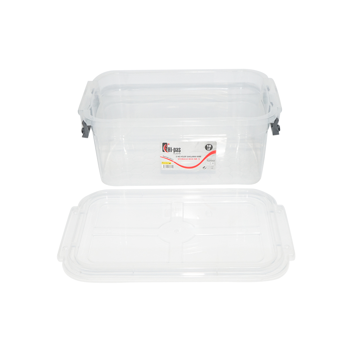 Cutie depozitare 10L cu capac din plastic, transparenta 360x240x150mm - imagine 5