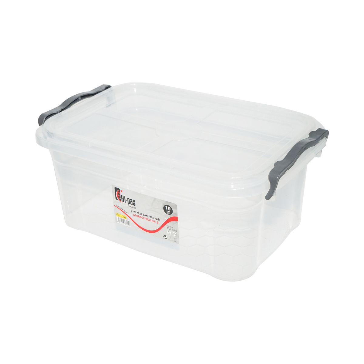 Cutie depozitare 10L cu capac din plastic, transparenta 360x240x150mm - imagine 2