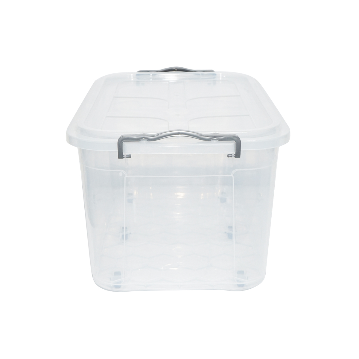 Cutie depozitare 50L cu capac si roti din plastic transparenta 400x630x320mm - imagine 3