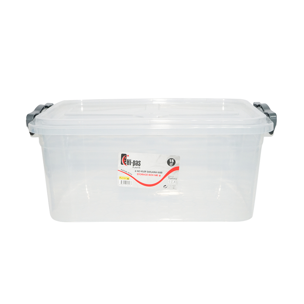 Cutie depozitare 15L cu capac din plastic, transparenta 280x430x175mm