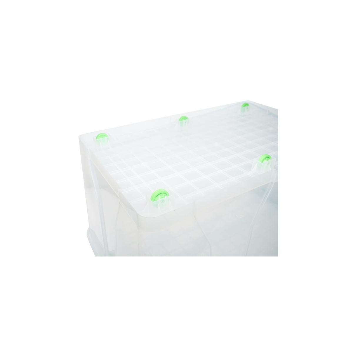 Cutie depozitare 120L cu capac si roti din plastic transparenta 800x515x420mm - imagine 5